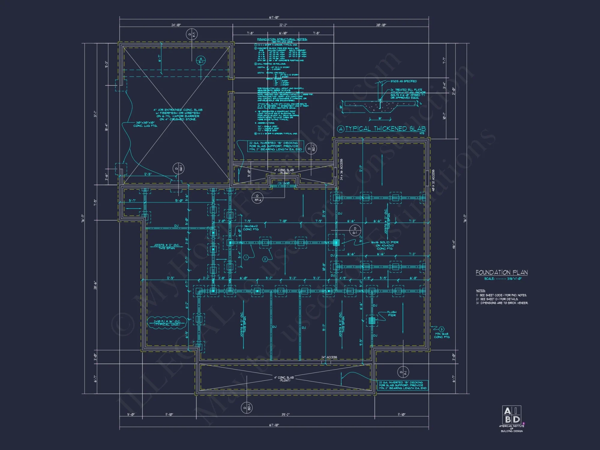 Colonial Farmhouse house Plan with 2-Story Design & CAD Blueprint