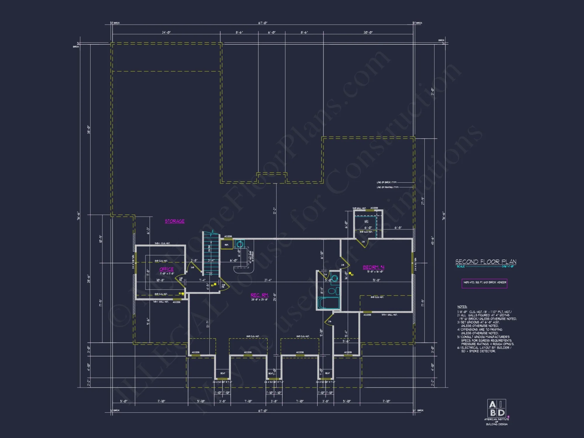 Colonial Farmhouse house Plan with 2-Story Design & CAD Blueprint