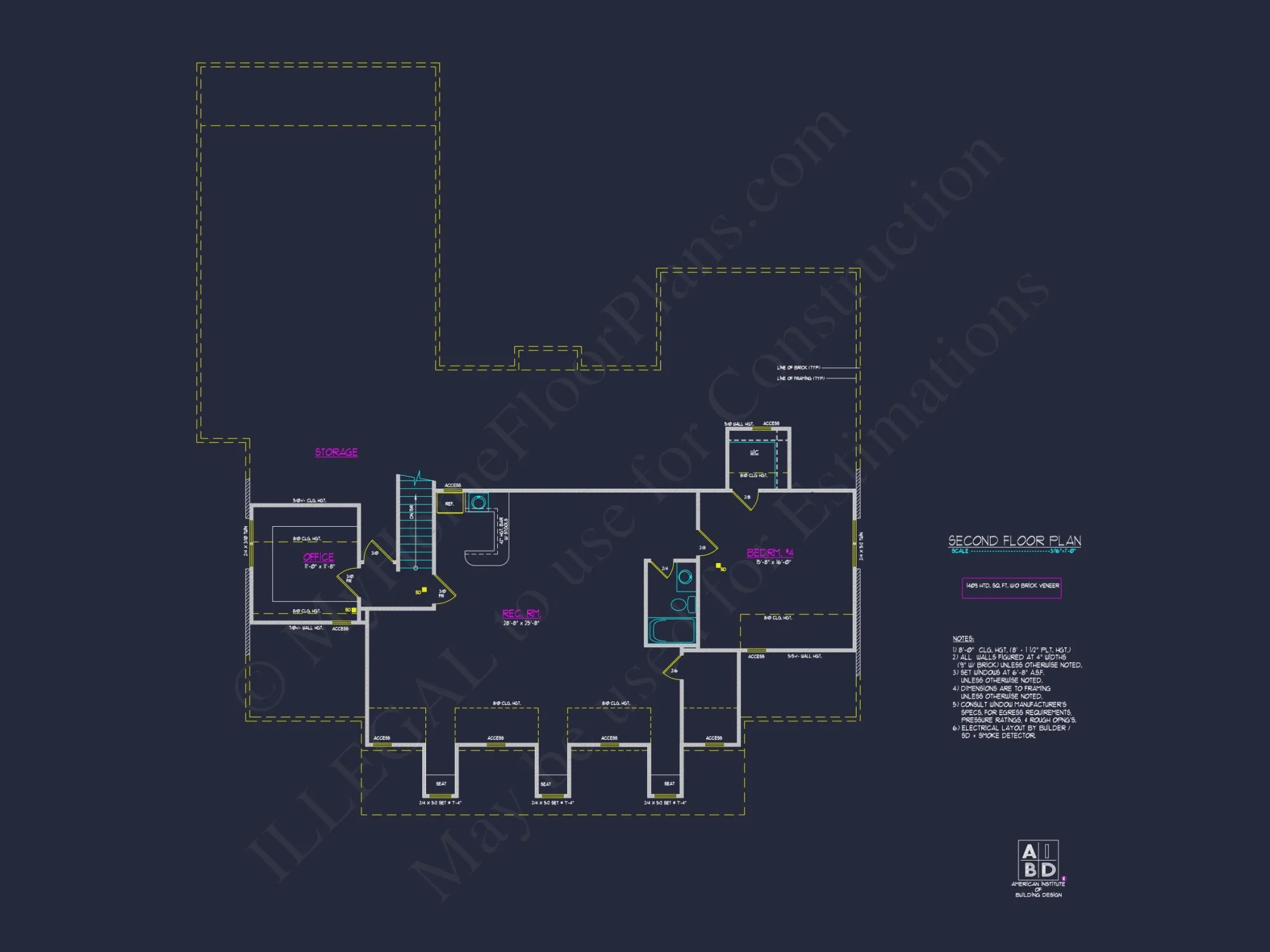 Colonial Farmhouse house Plan with 2-Story Design & CAD Blueprint
