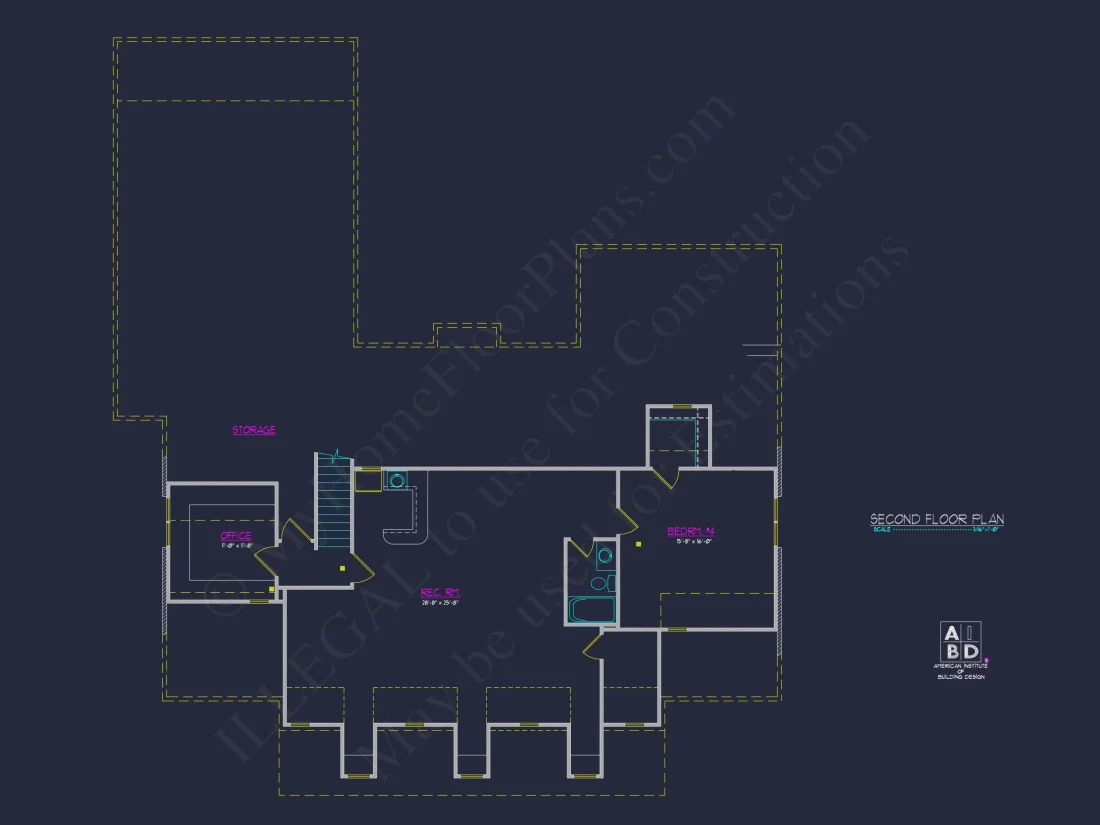 Colonial Farmhouse house Plan with 2-Story Design & CAD Blueprint