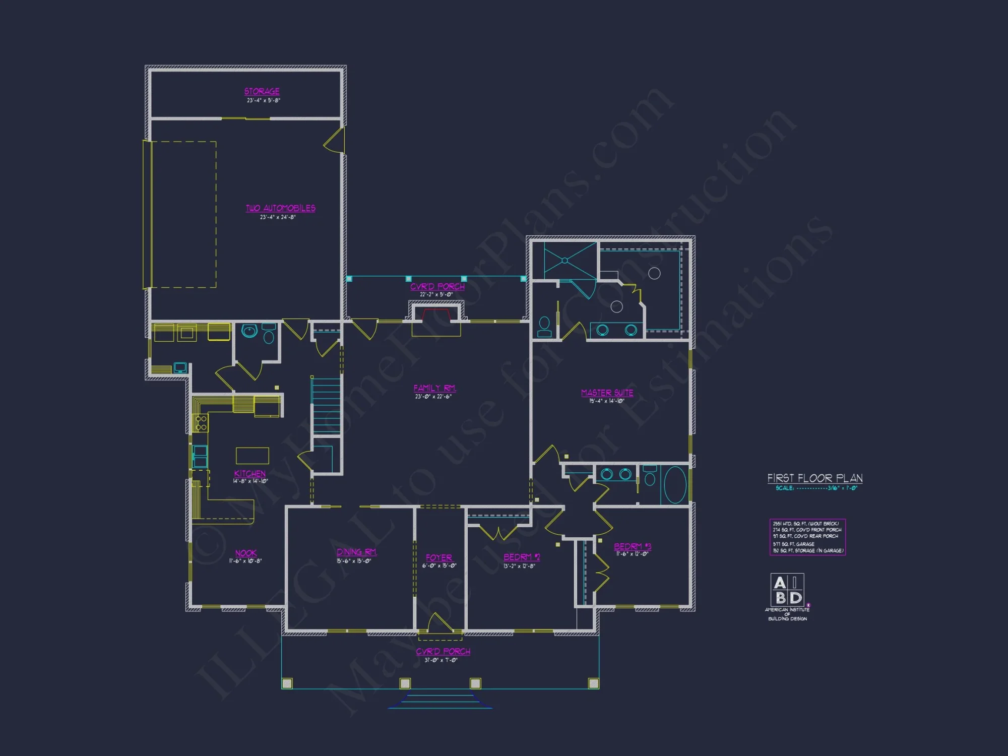 Colonial Farmhouse house Plan with 2-Story Design & CAD Blueprint