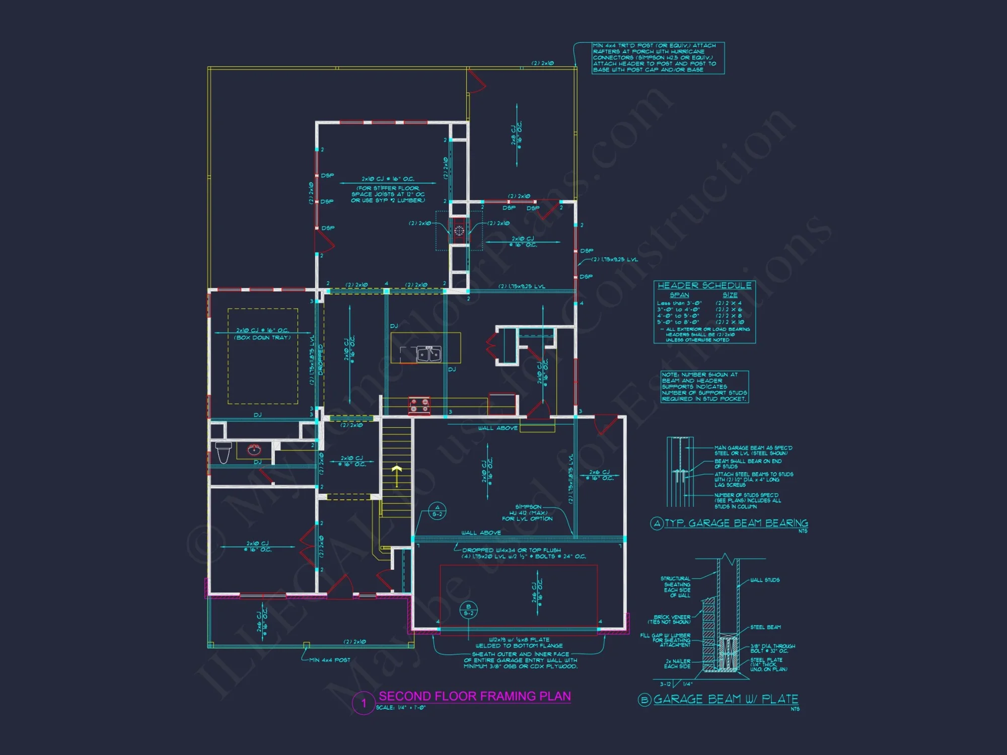 Elegant 4-Bedroom house Plan with 2 Floors and CAD Designs