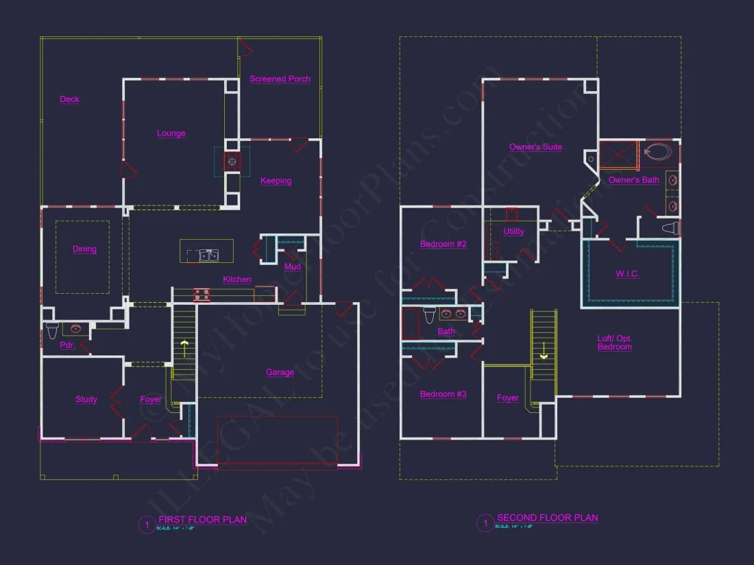 Elegant 4-Bedroom house Plan with 2 Floors and CAD Designs