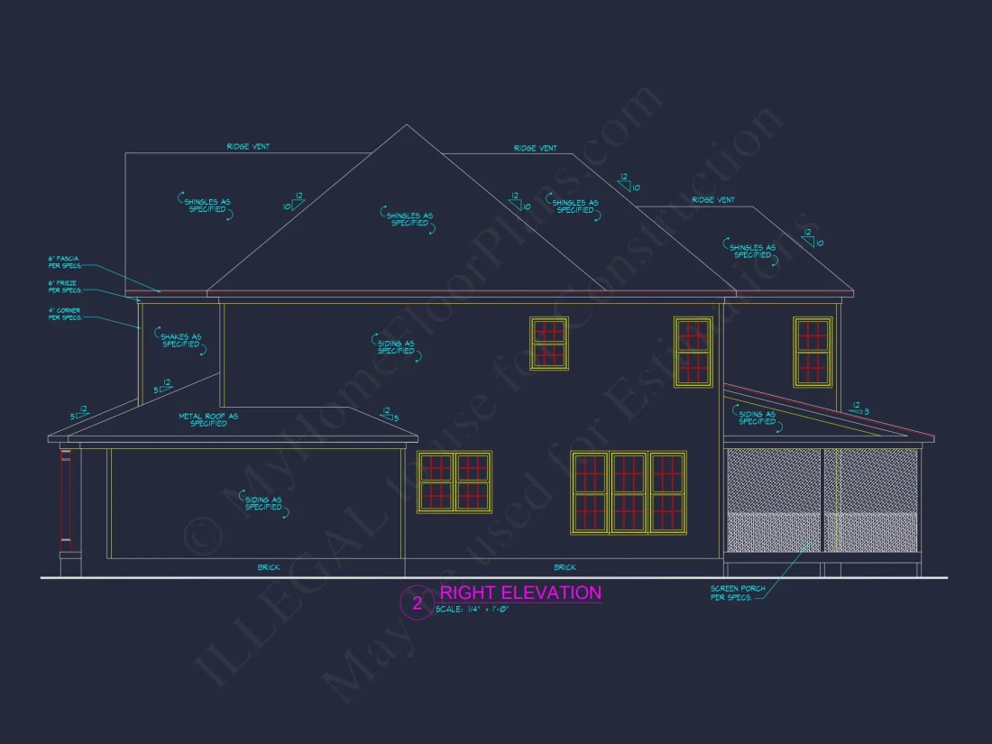 Elegant 4-Bedroom house Plan with 2 Floors and CAD Designs