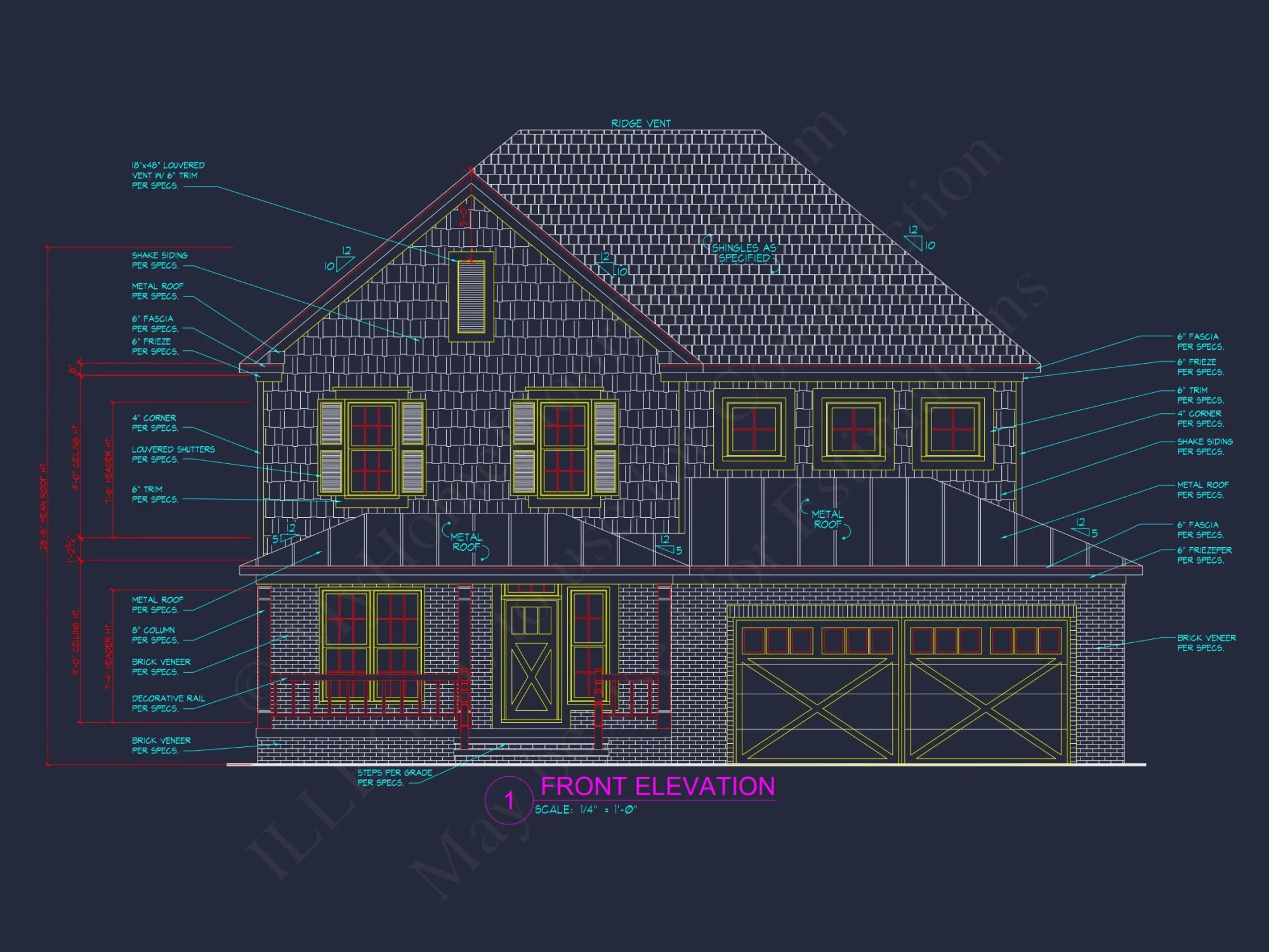 Elegant 4-Bedroom house Plan with 2 Floors and CAD Designs