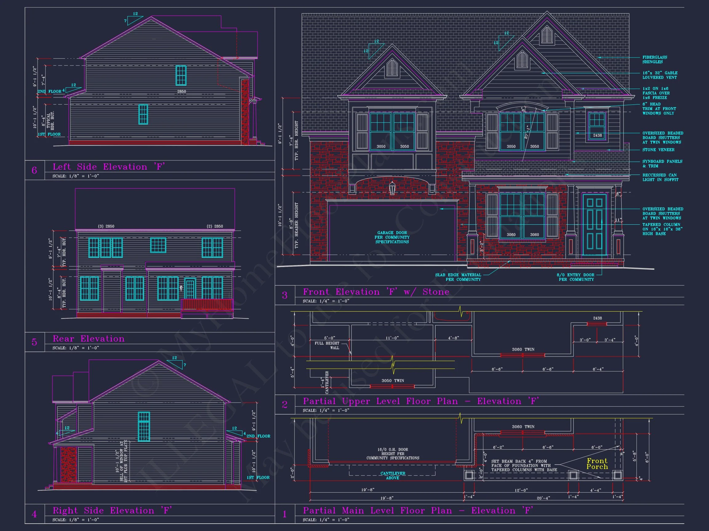 Beautiful 2-Story house Plan with CAD Designs and 13 Elevations
