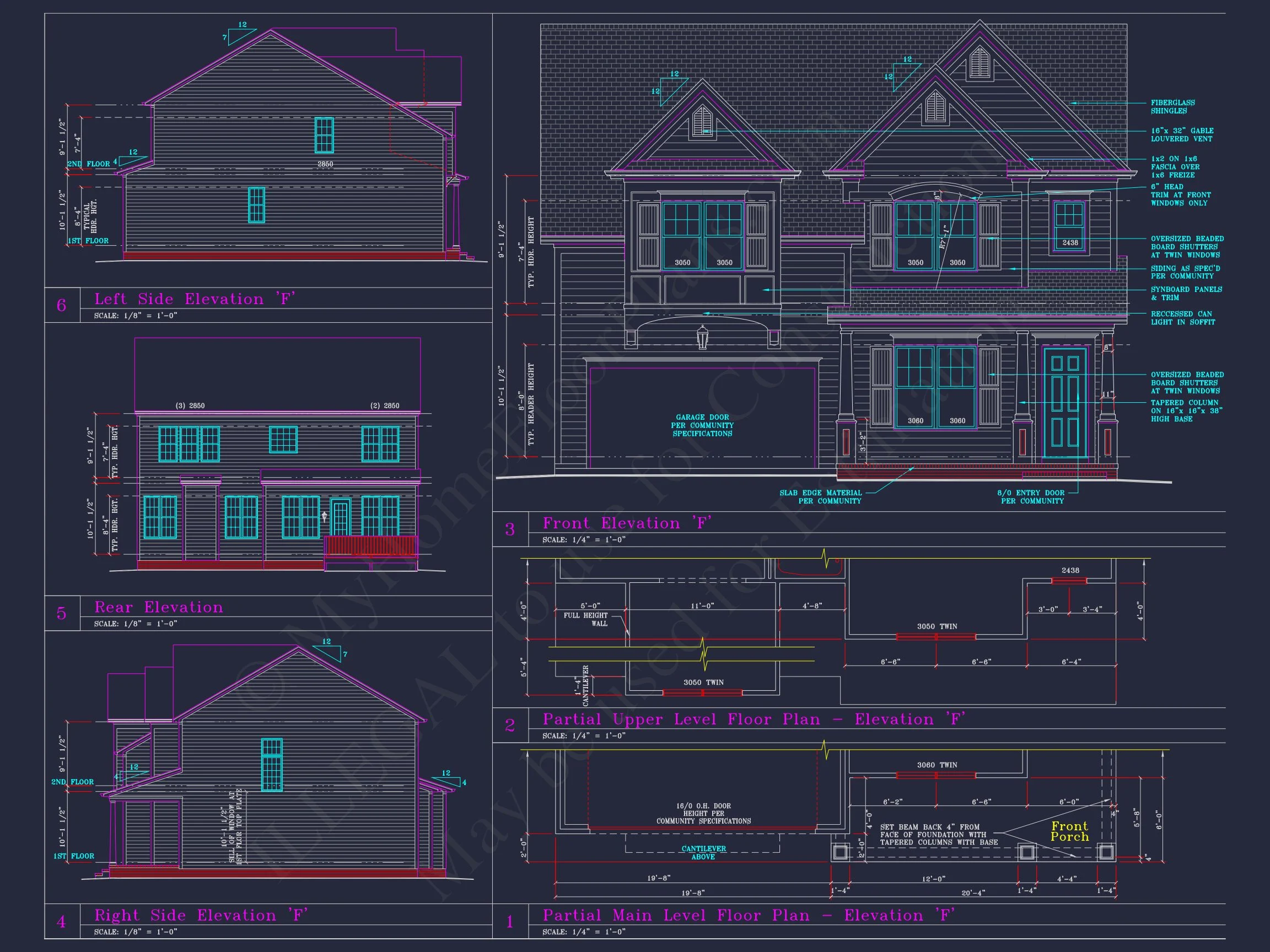 Beautiful 2-Story house Plan with CAD Designs and 13 Elevations