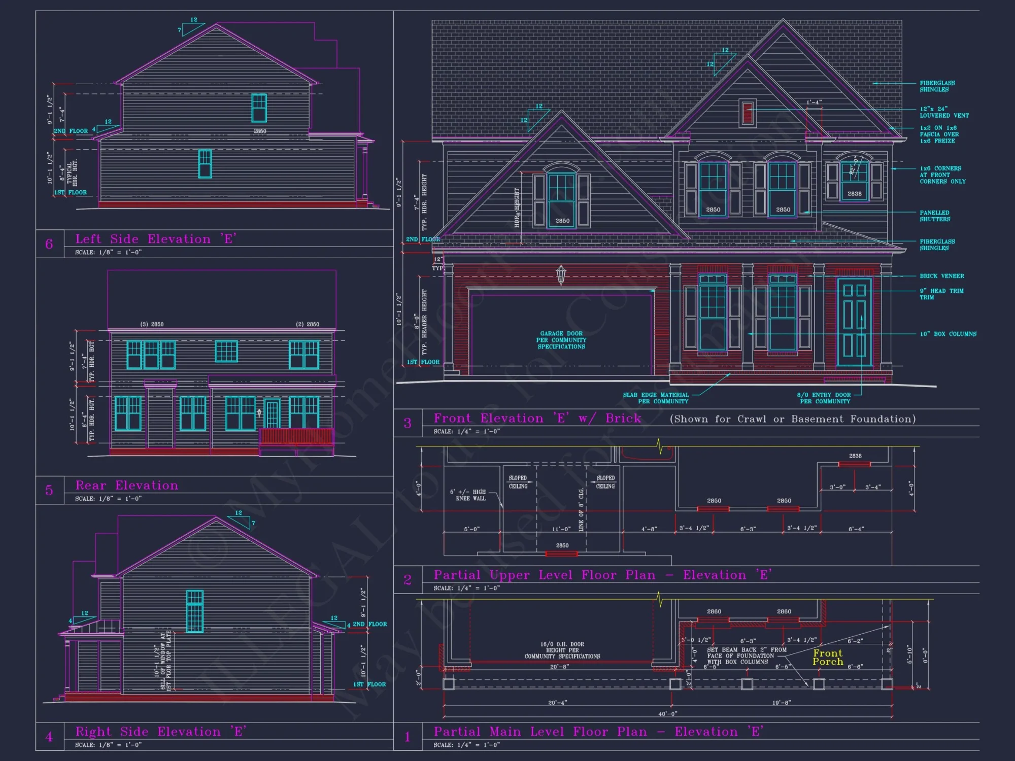 Beautiful 2-Story house Plan with CAD Designs and 13 Elevations