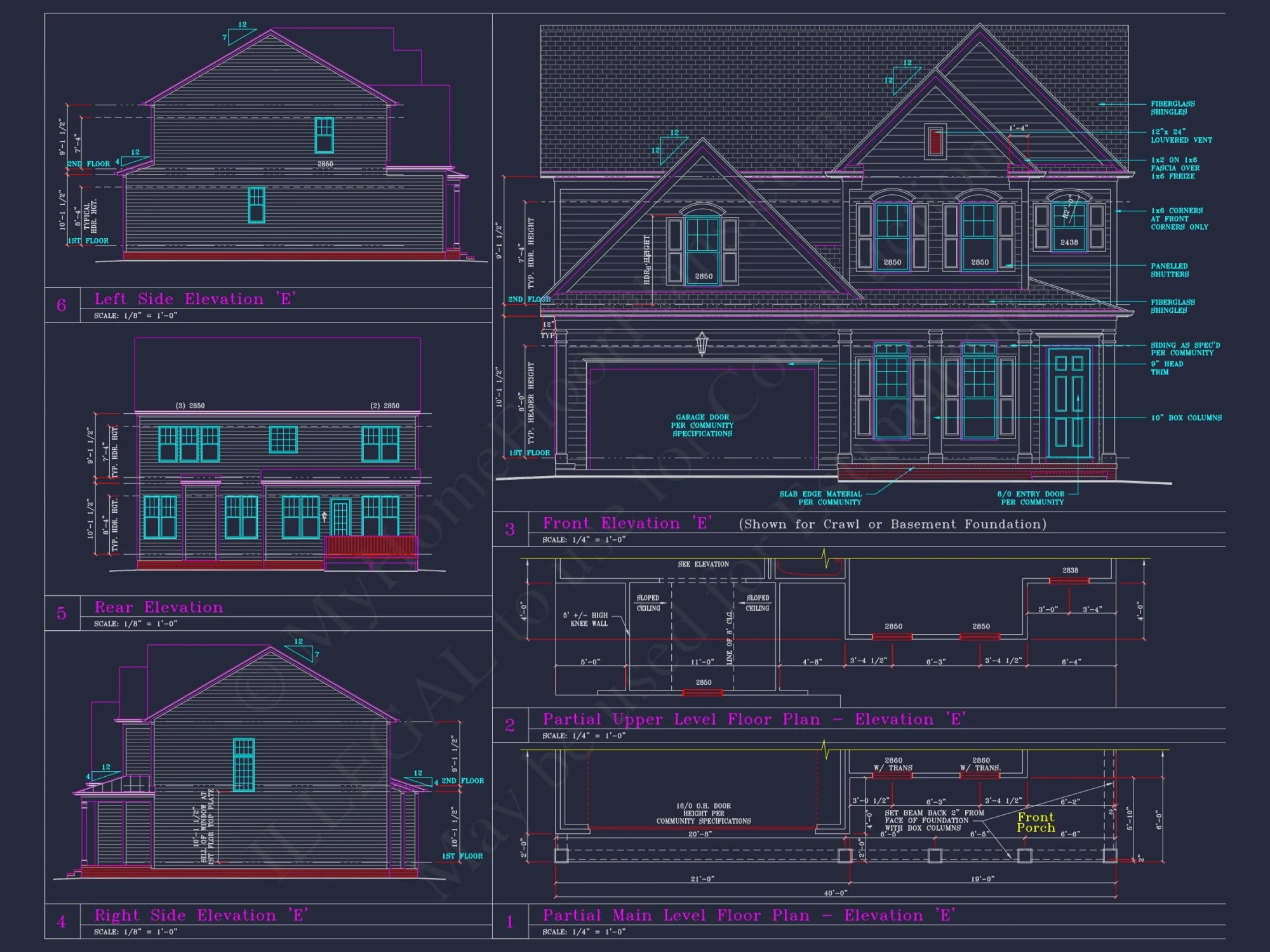Beautiful 2-Story house Plan with CAD Designs and 13 Elevations