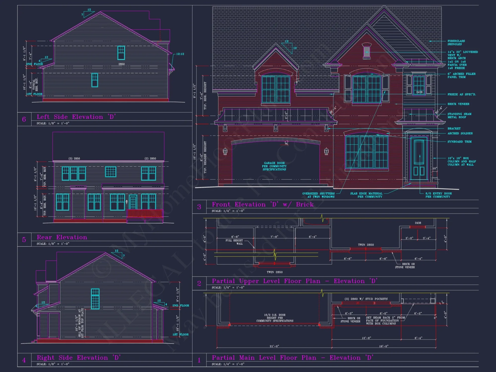 Beautiful 2-Story house Plan with CAD Designs and 13 Elevations