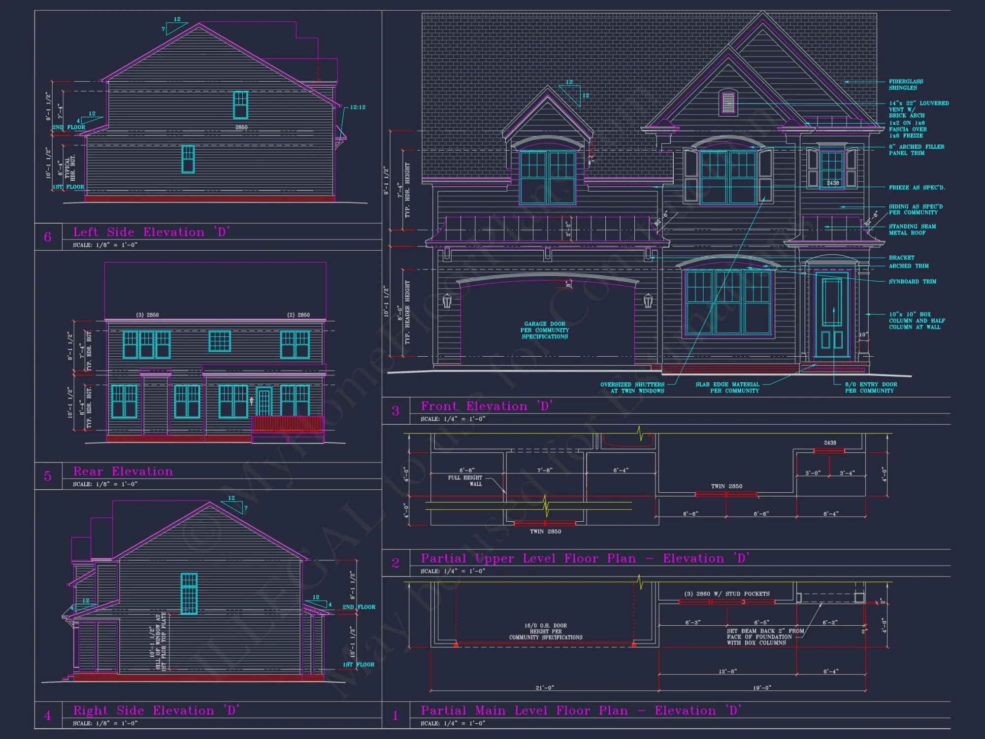 Beautiful 2-Story house Plan with CAD Designs and 13 Elevations
