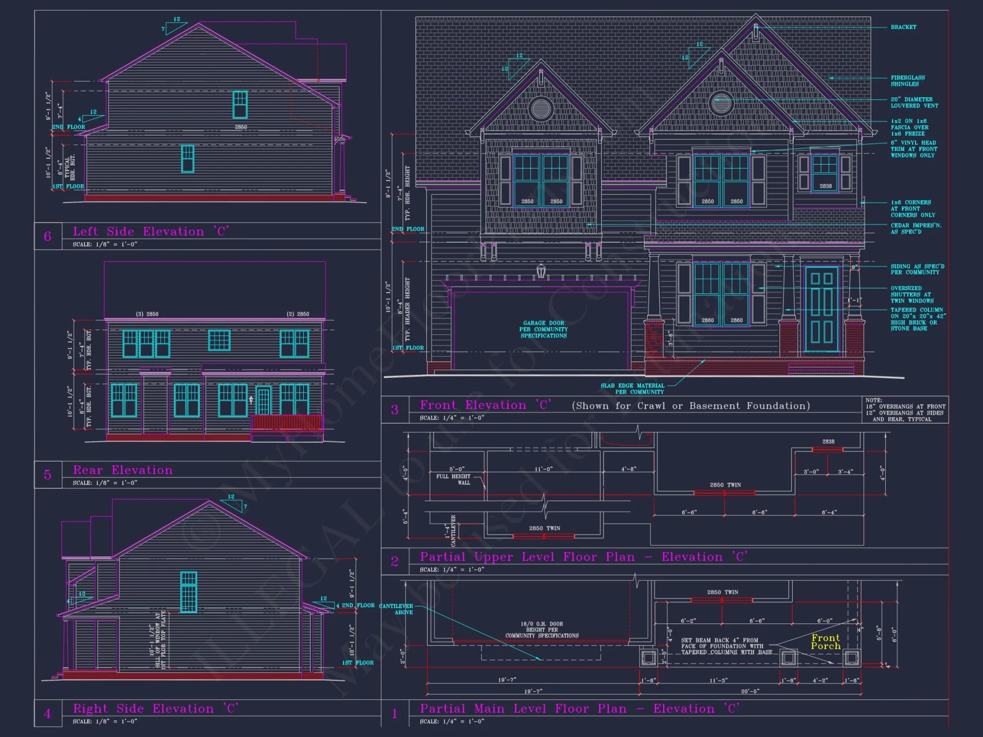 Beautiful 2-Story house Plan with CAD Designs and 13 Elevations