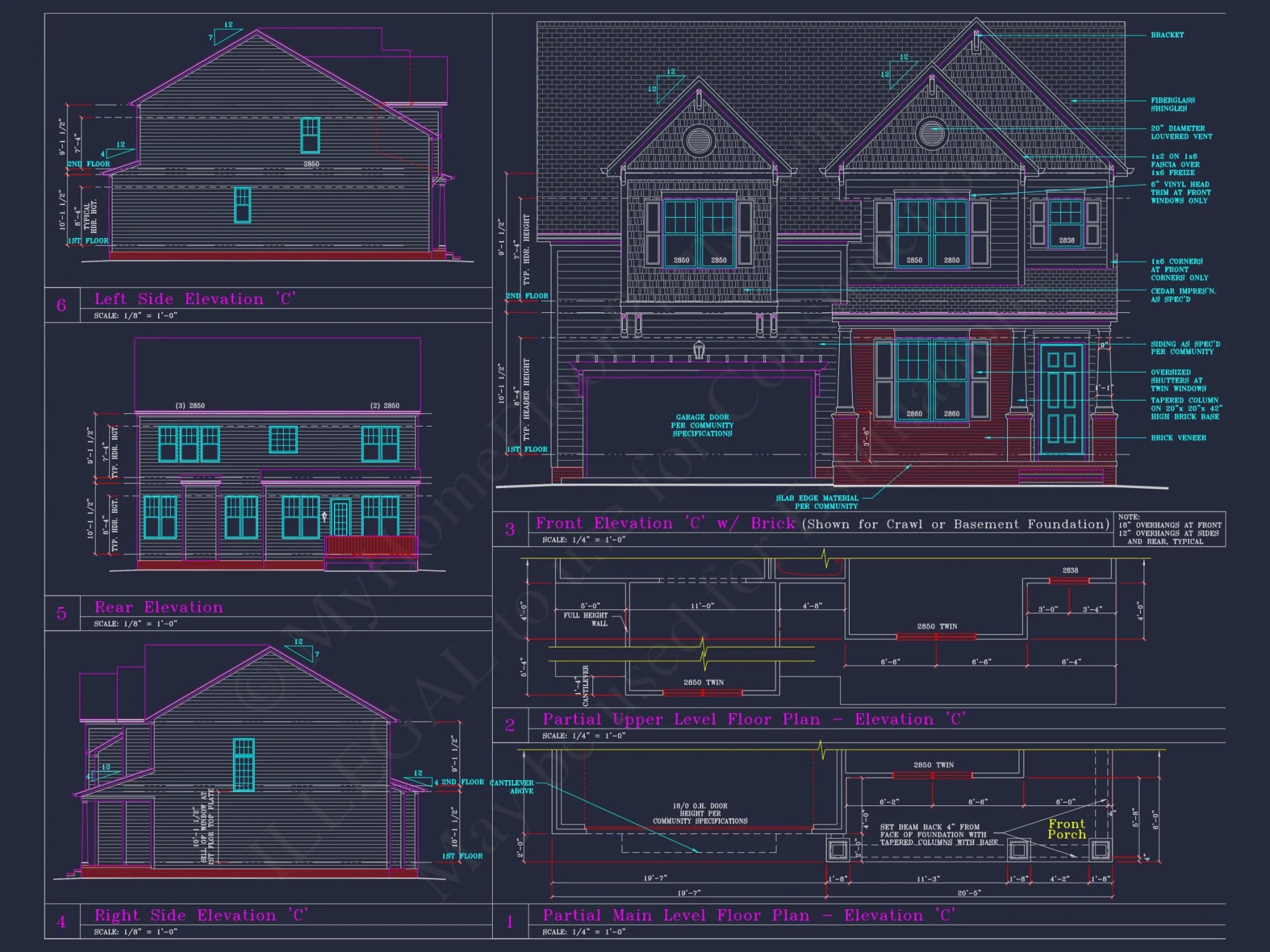 Beautiful 2-Story house Plan with CAD Designs and 13 Elevations