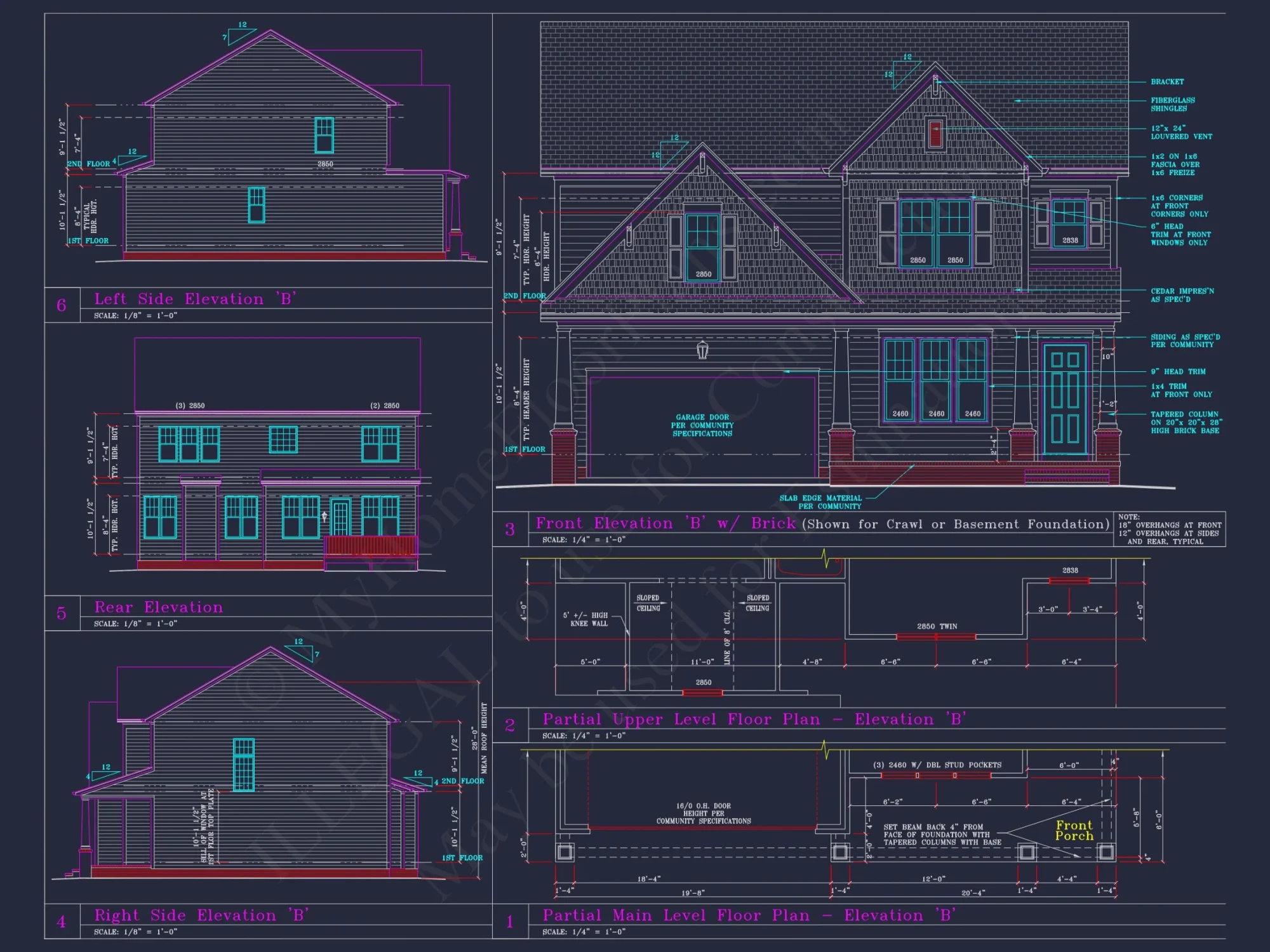 Beautiful 2-Story house Plan with CAD Designs and 13 Elevations