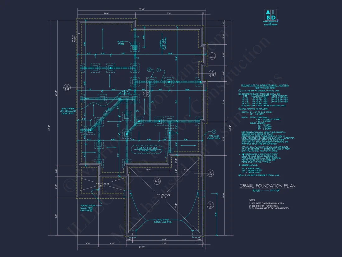 Craftsman house Plan with Open Floor Design & CAD Blueprint