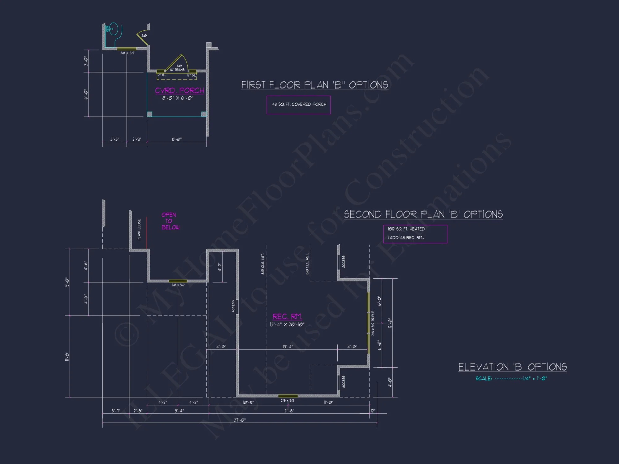 Craftsman house Plan with Open Floor Design & CAD Blueprint