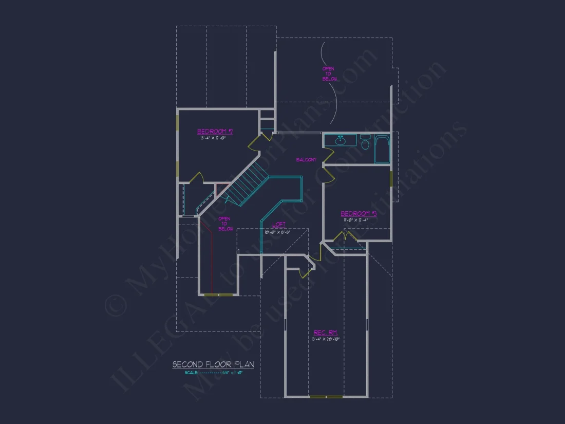Craftsman house Plan with Open Floor Design & CAD Blueprint