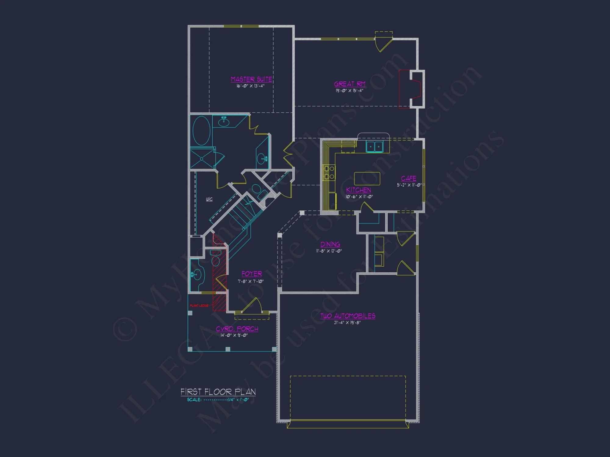 Craftsman house Plan with Open Floor Design & CAD Blueprint