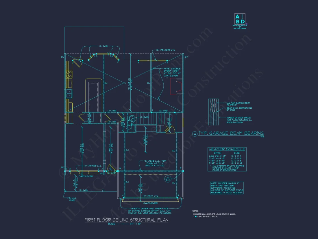 Modern Craftsman house Plan with 2 Floors and CAD Designs
