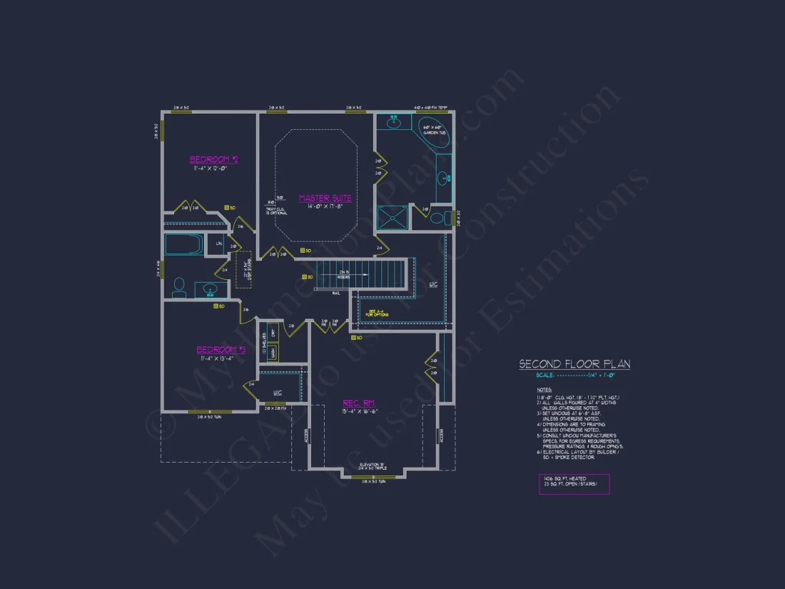 Modern Craftsman house Plan with 2 Floors and CAD Designs