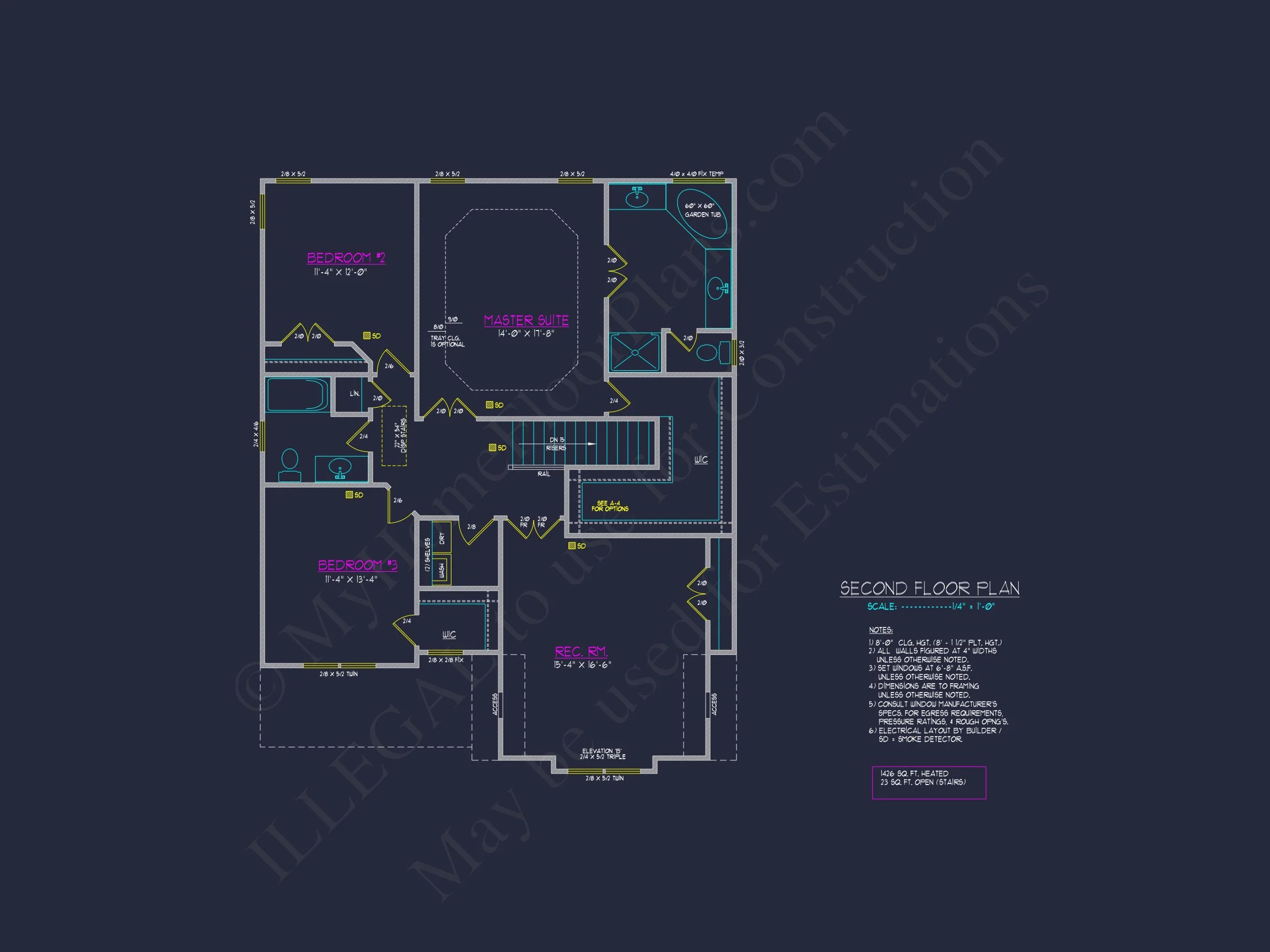 8-1276 HOUSE PLAN - Modern Farmhouse Plan - 4-Bed, 3-Bath, 2,450 SF 8 Modern Craftsman house Plan with 2 Floors and CAD Designs