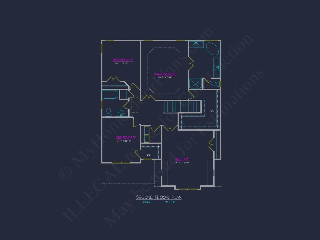 Modern Craftsman house Plan with 2 Floors and CAD Designs