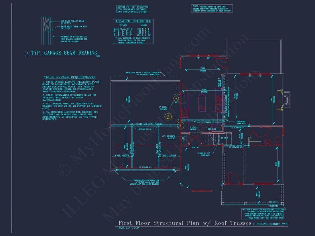 Beautiful 4-Bedroom house Plan with CAD Designs & 2-Car Garage