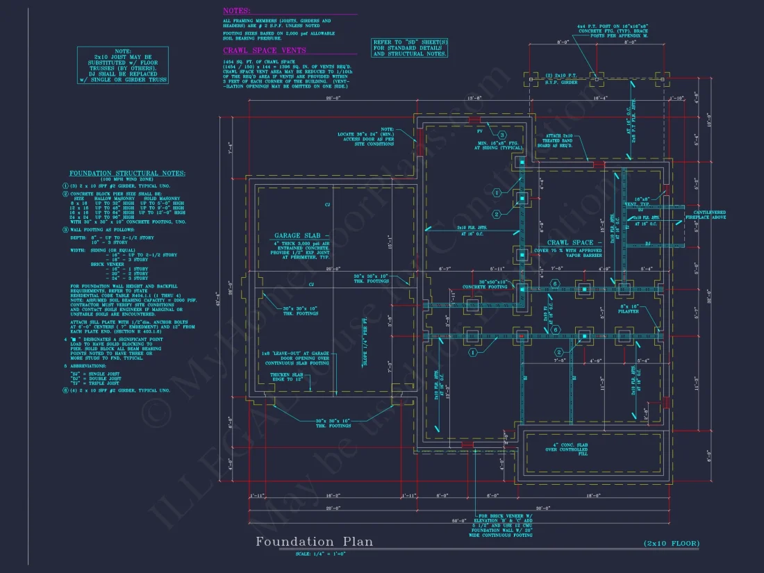 Beautiful 4-Bedroom house Plan with CAD Designs & 2-Car Garage