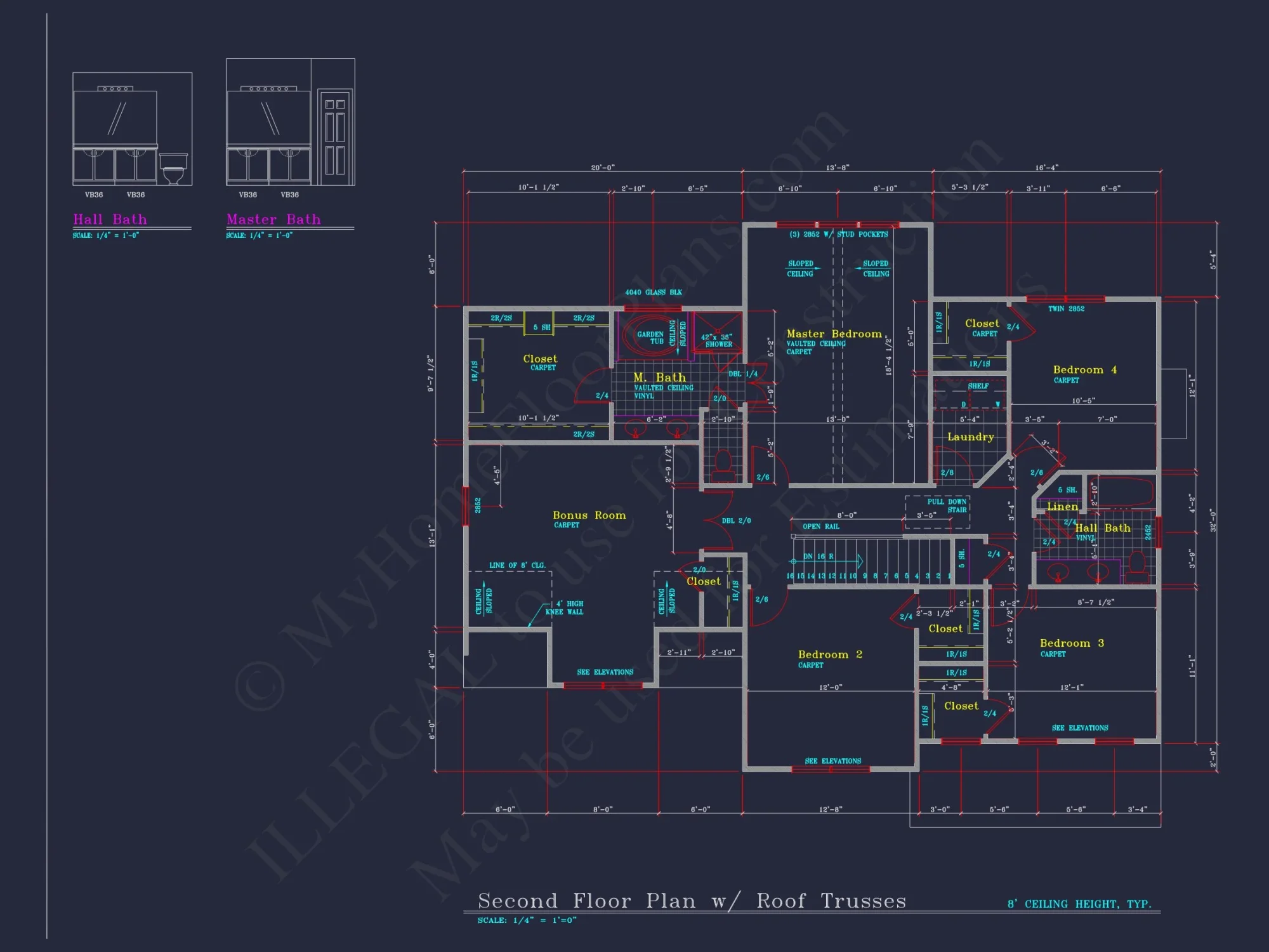 Beautiful 4-Bedroom house Plan with CAD Designs & 2-Car Garage