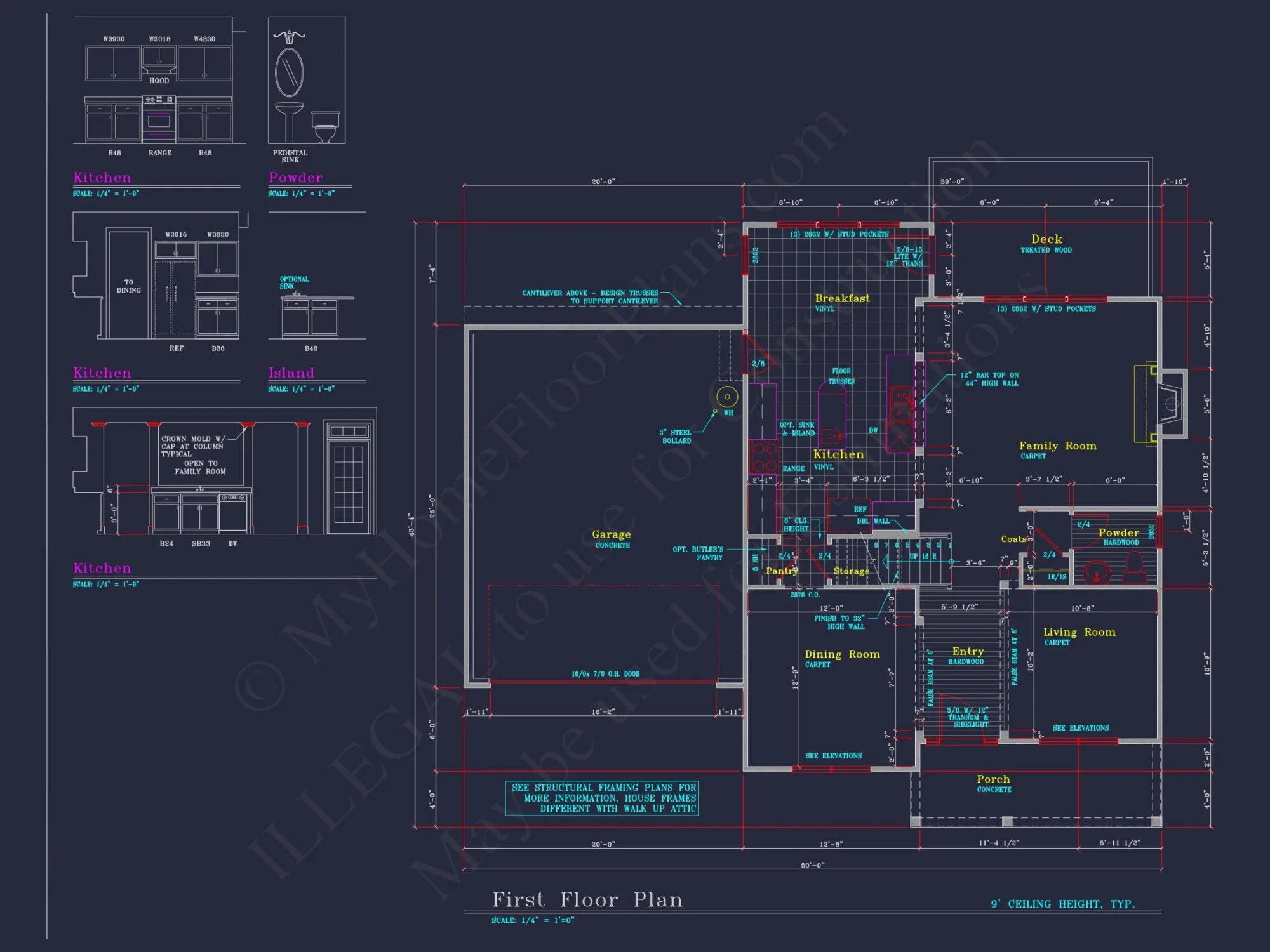 Beautiful 4-Bedroom house Plan with CAD Designs & 2-Car Garage