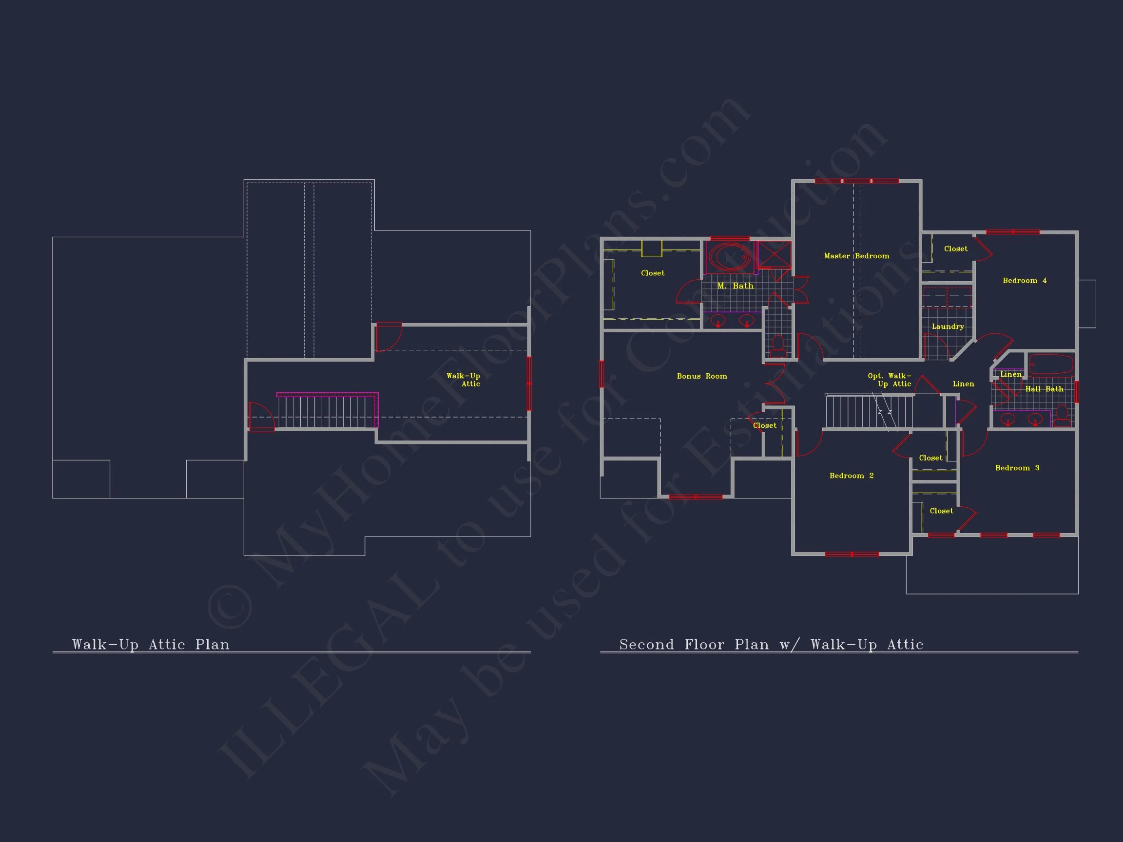 8-1264 HOUSE PLAN - Traditional Colonial Home Plan - 4-Bed, 2.5-Bath, 2,574 SF 15 Beautiful 4-Bedroom house Plan with CAD Designs & 2-Car Garage