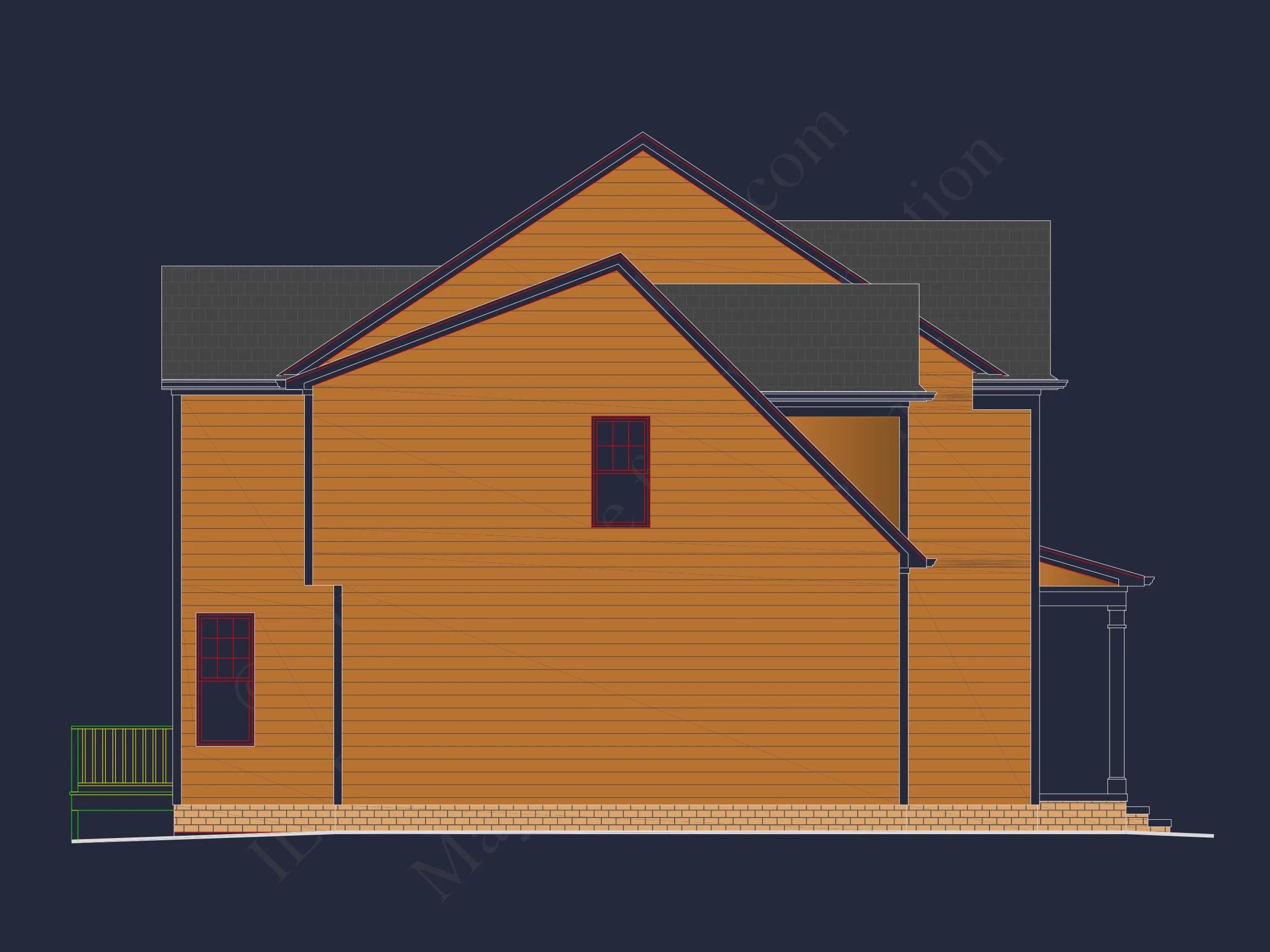 8-1264 HOUSE PLAN - Traditional Colonial Home Plan - 4-Bed, 2.5-Bath, 2,574 SF 13 Beautiful 4-Bedroom house Plan with CAD Designs & 2-Car Garage