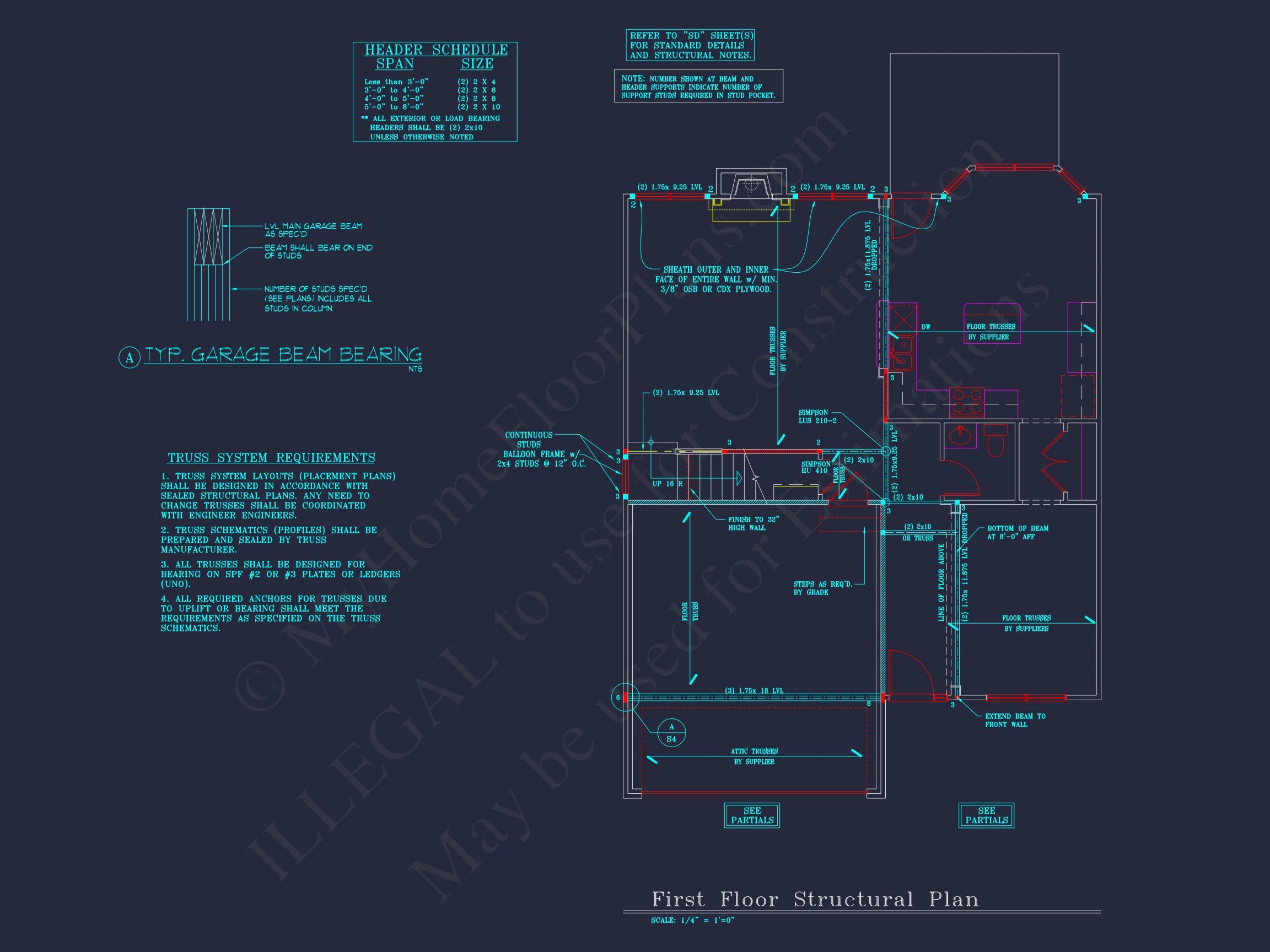 Beautiful 2-Story house Plan with 4 Bedrooms, 2.5 Baths, and CAD Designs