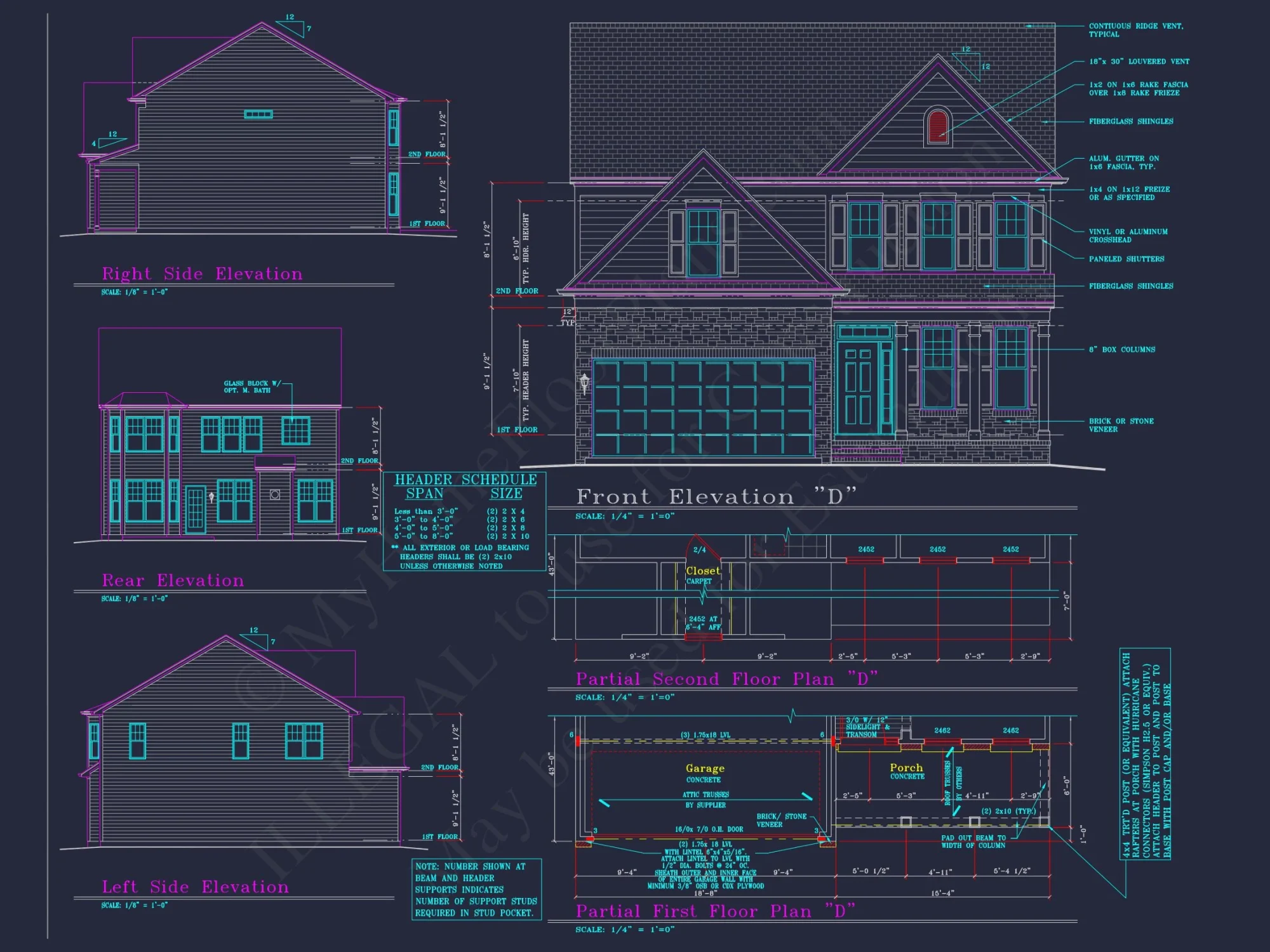 Beautiful 2-Story house Plan with 4 Bedrooms, 2.5 Baths, and CAD Designs