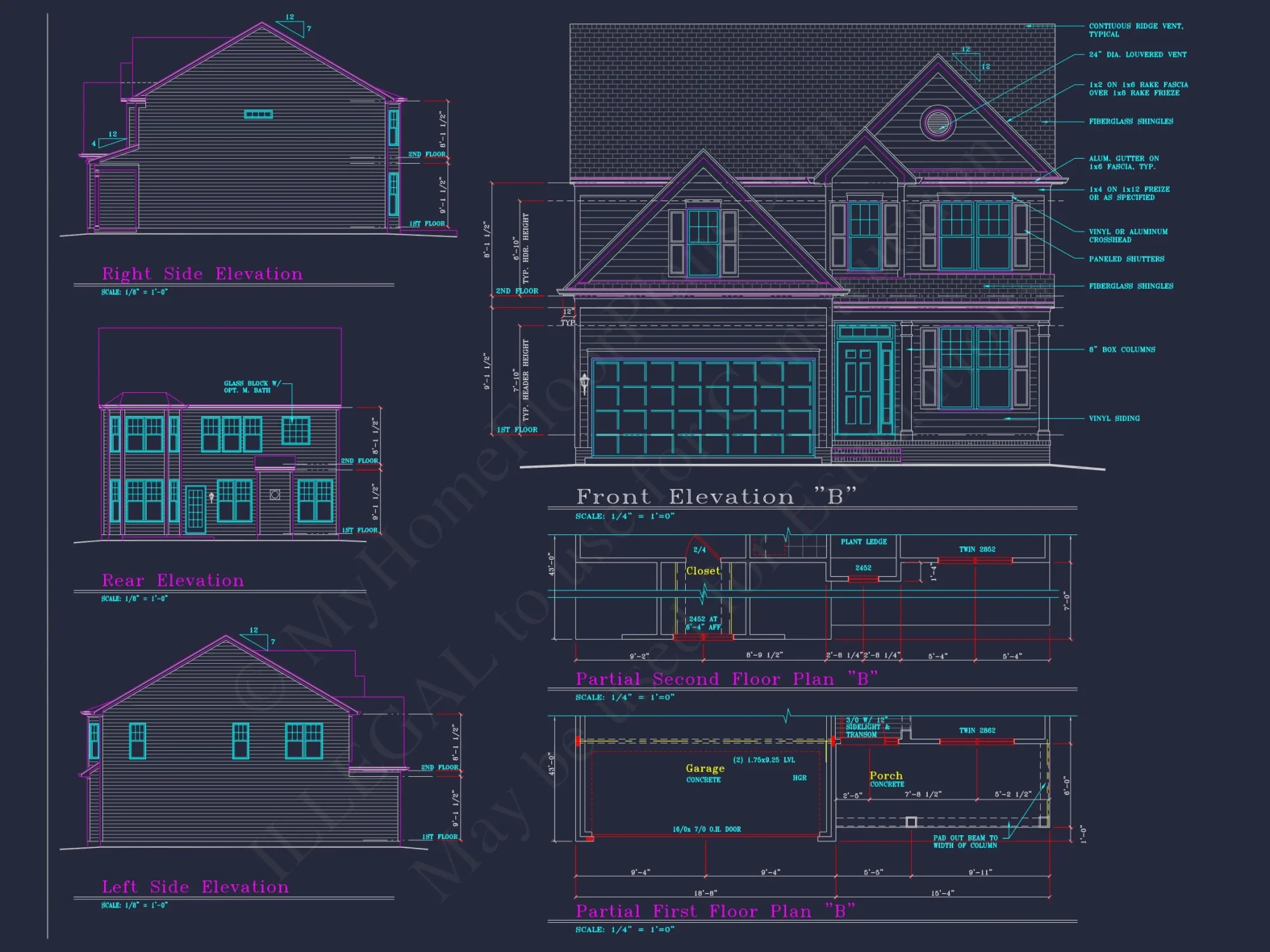 Beautiful 2-Story house Plan with 4 Bedrooms, 2.5 Baths, and CAD Designs