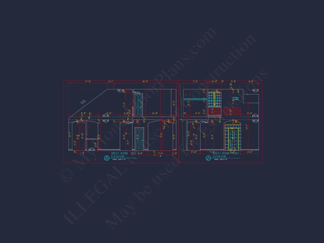 Craftsman house Floor Plan - 2-Story Blueprint with 3 Bedrooms
