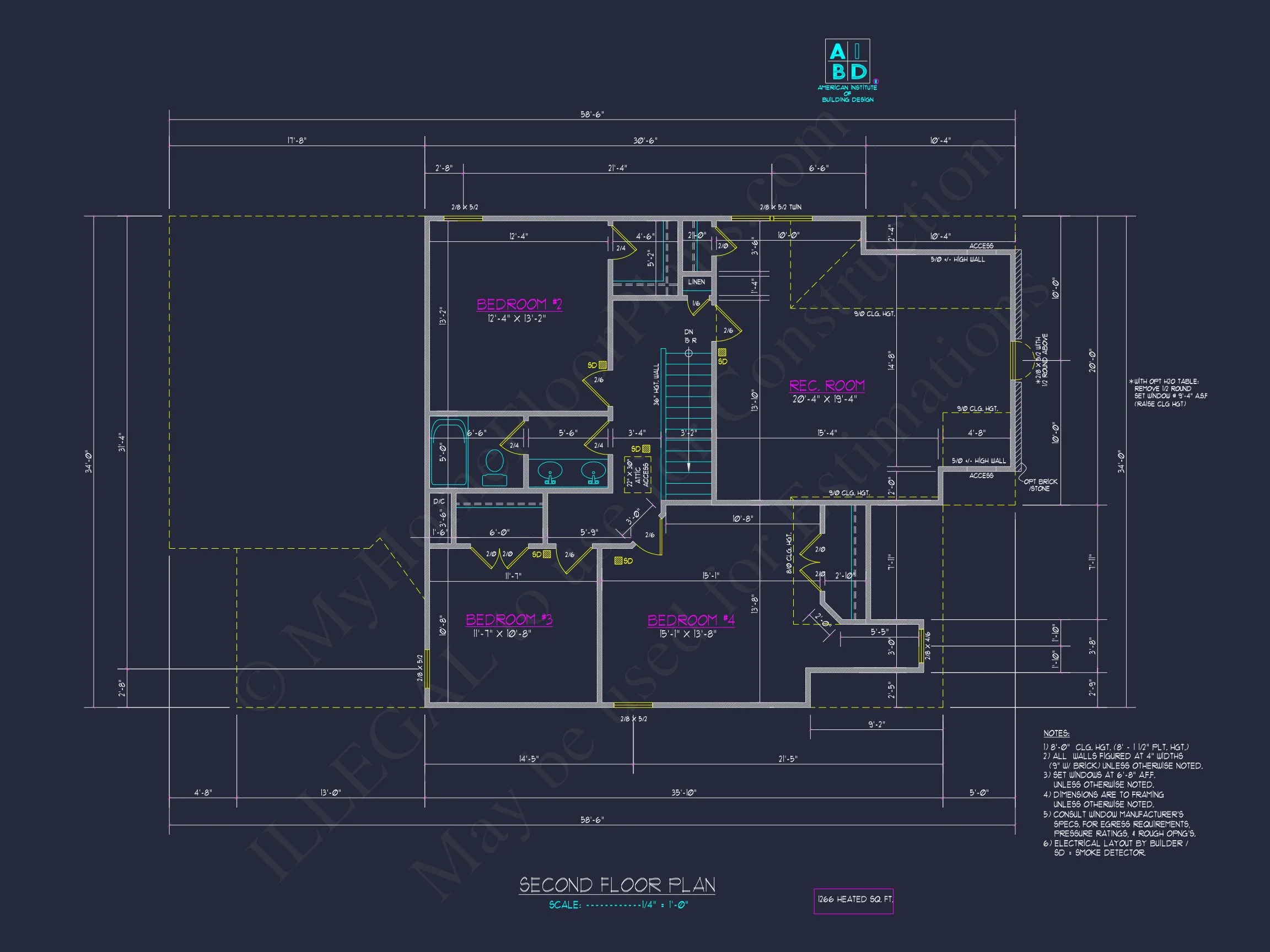 8-1248 HOUSE PLAN - Traditional Colonial Home Plan - 3-Bed, 2.5-Bath, 1,950 SF 11 Spacious 4-Bedroom house Plan with CAD Designs and Floor Blueprints