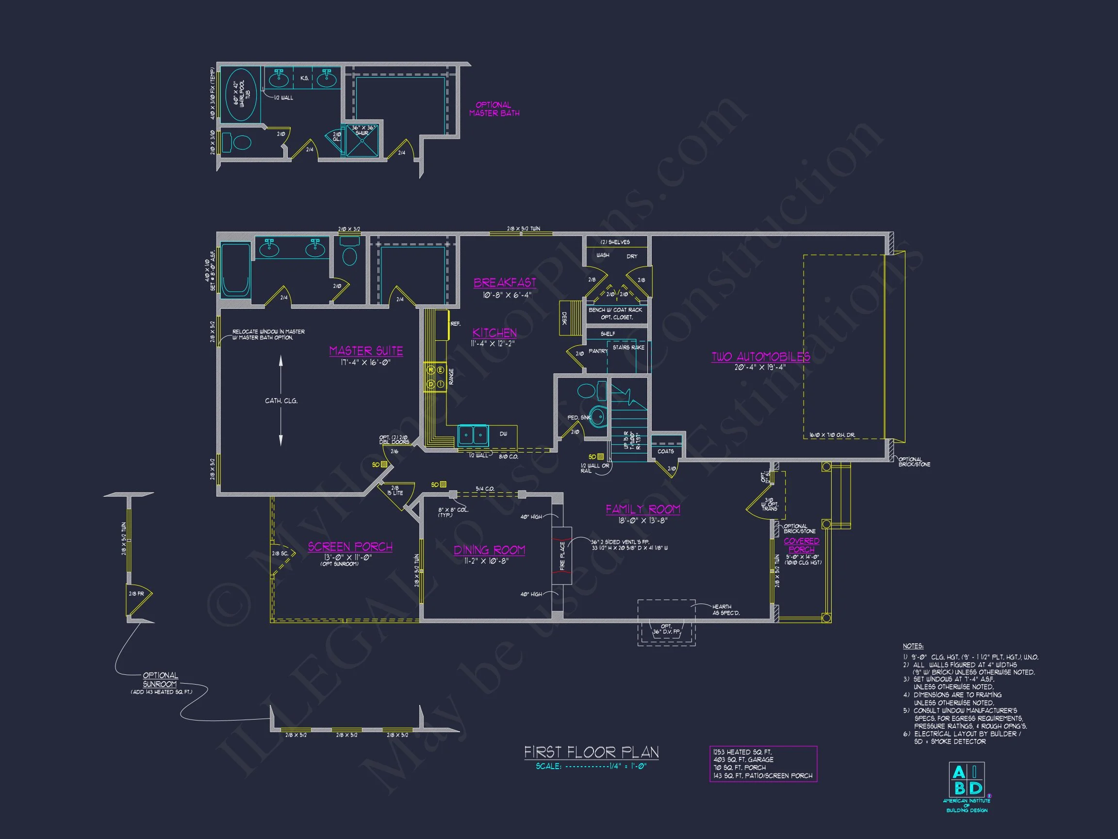 8-1248 HOUSE PLAN - Traditional Colonial Home Plan - 3-Bed, 2.5-Bath, 1,950 SF 8 Spacious 4-Bedroom house Plan with CAD Designs and Floor Blueprints