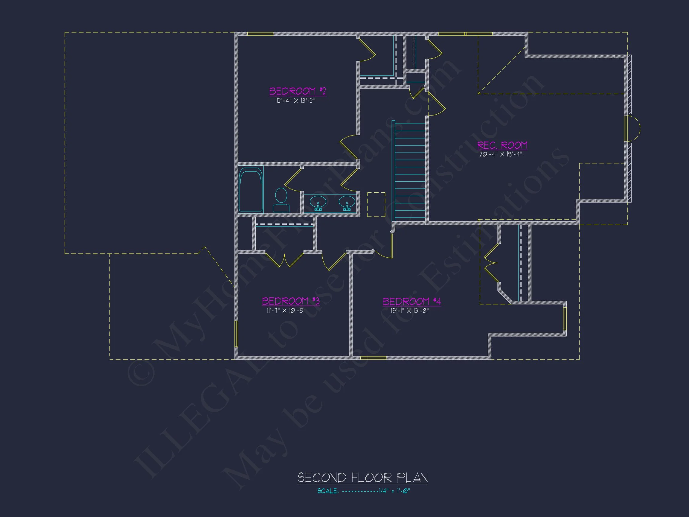8-1248 HOUSE PLAN - Traditional Colonial Home Plan - 3-Bed, 2.5-Bath, 1,950 SF 7 Spacious 4-Bedroom house Plan with CAD Designs and Floor Blueprints