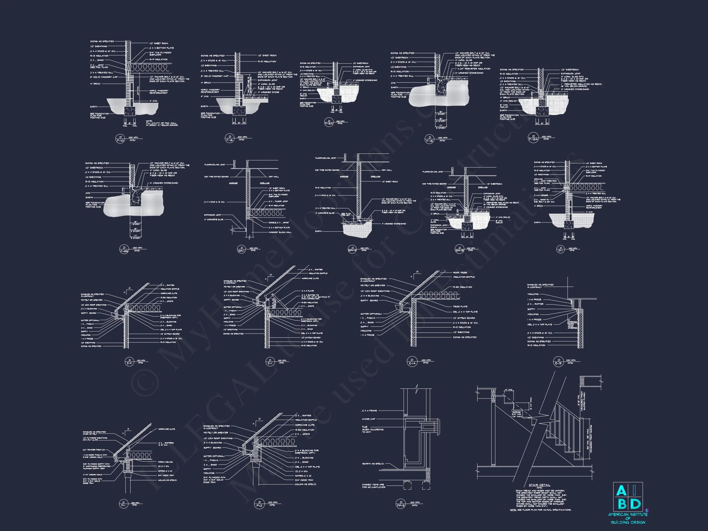 8-1248 HOUSE PLAN - Traditional Colonial Home Plan - 3-Bed, 2.5-Bath, 1,950 SF 4 Spacious 4-Bedroom house Plan with CAD Designs and Floor Blueprints