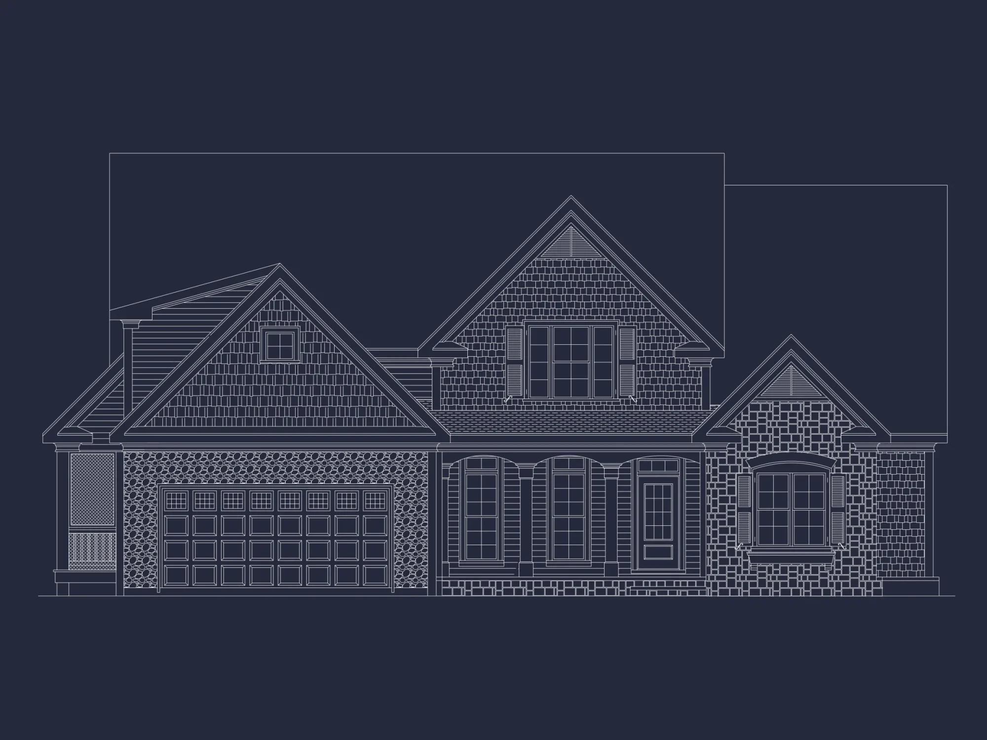 Elegant 2-Story house Plan with CAD Designs and Floor Blueprint