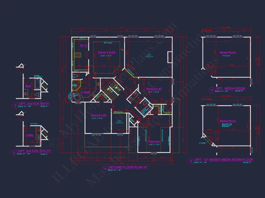 Elegant 2-Story house Plan with Detailed CAD Designs