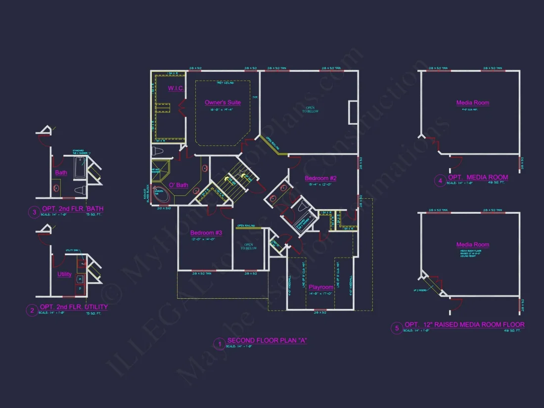 Elegant 2-Story house Plan with Detailed CAD Designs