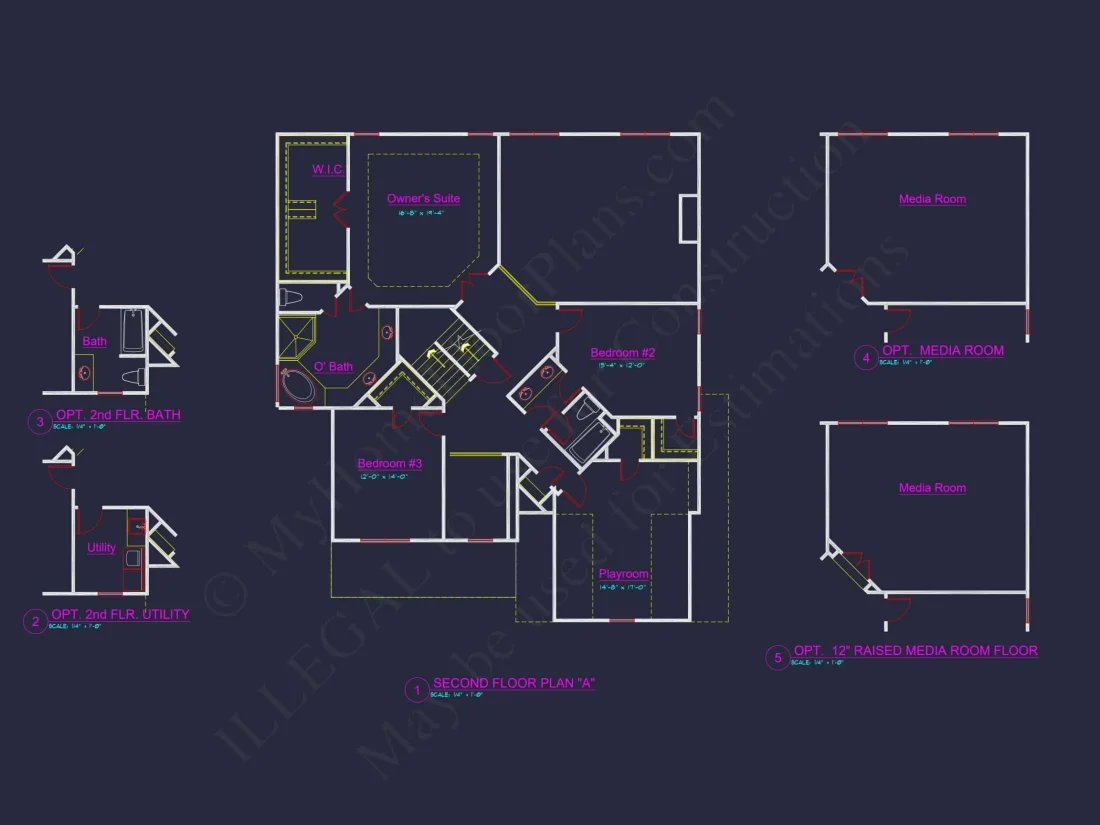 Elegant 2-Story house Plan with Detailed CAD Designs