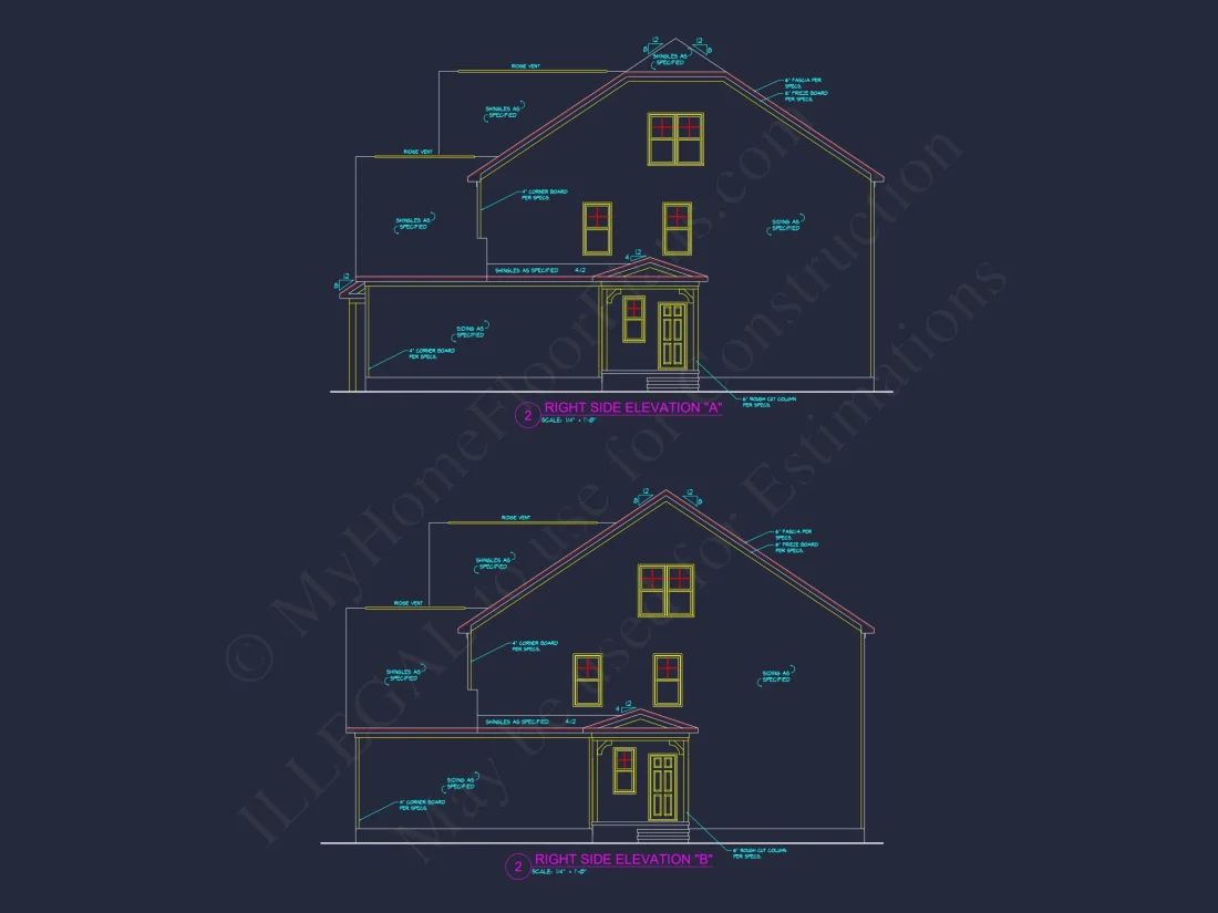 Elegant 2-Story house Plan with Detailed CAD Designs