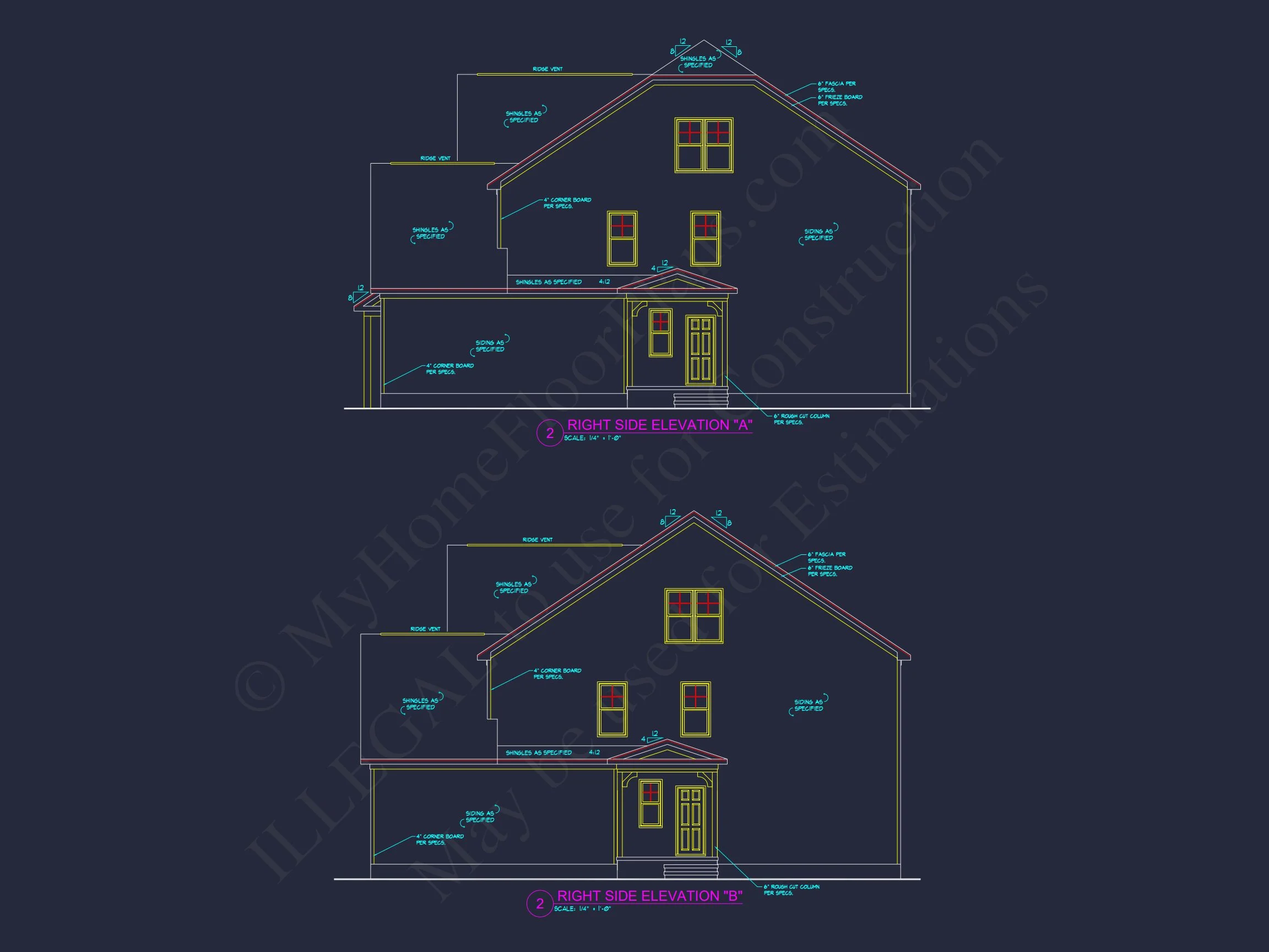 8-1231 HOUSE PLAN - Traditional Colonial Home Plan - 4-Bed, 3-Bath, 3,250 SF 4 Elegant 2-Story house Plan with Detailed CAD Designs