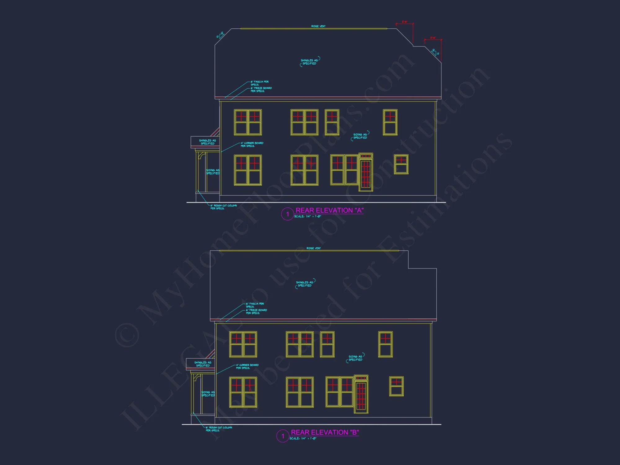 Elegant 2-Story house Plan with Detailed CAD Designs