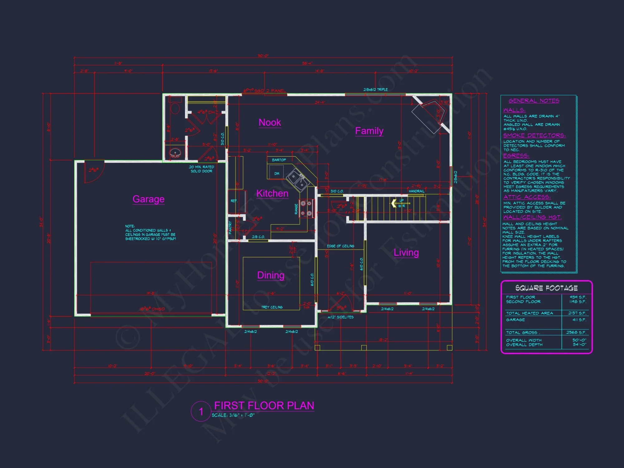 Modern Family house Plan with CAD Blueprint Designs
