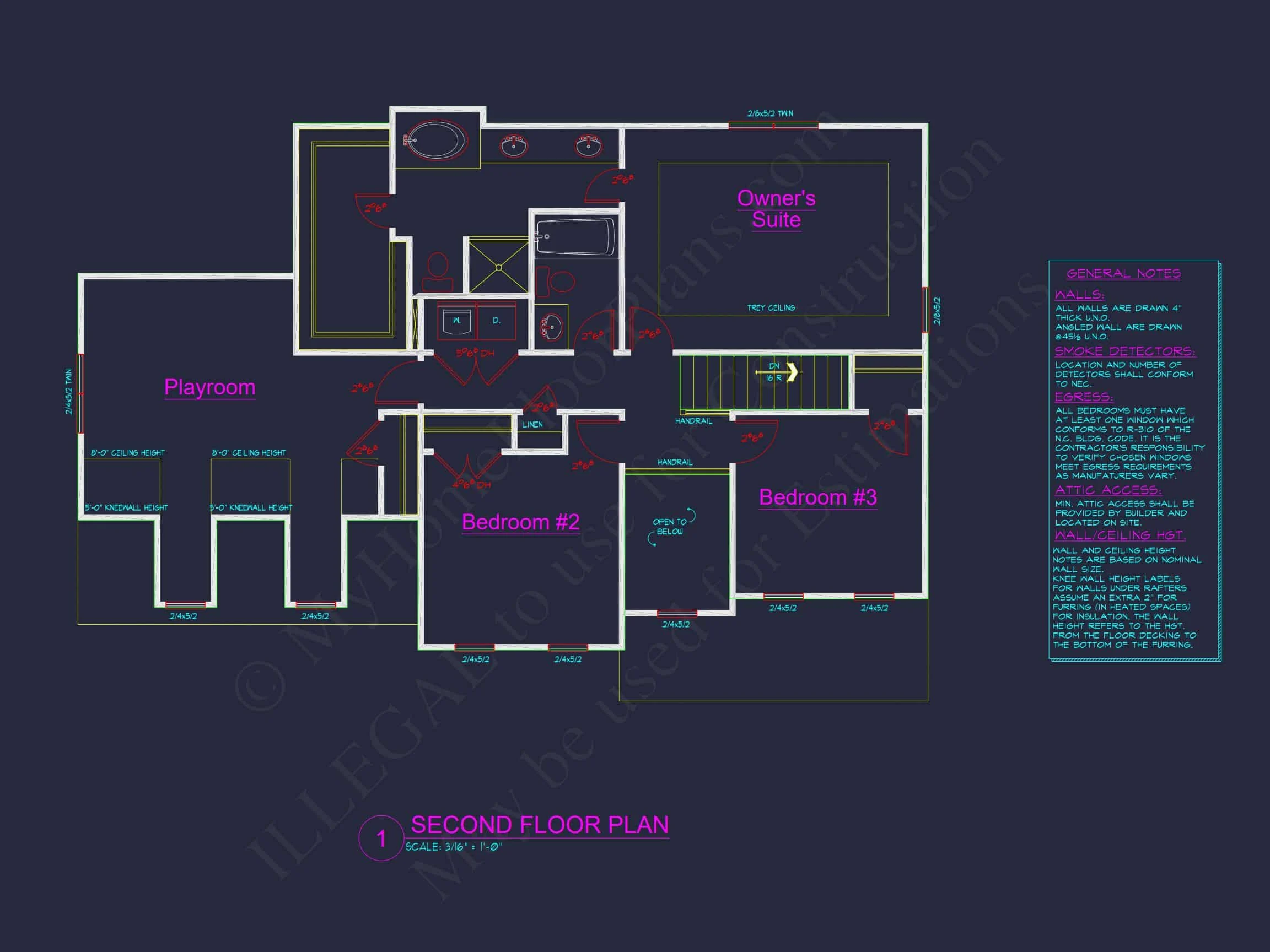 8-1228 HOUSE PLAN - Colonial Home Plan - 4-Bed, 3-Bath, 2,800 SF 9 Modern Family house Plan with CAD Blueprint Designs
