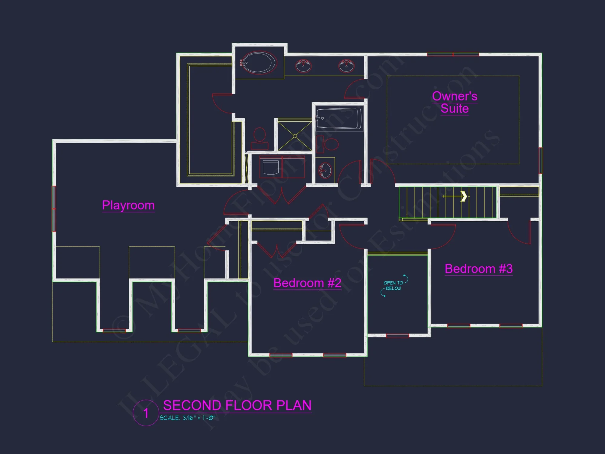Modern Family house Plan with CAD Blueprint Designs